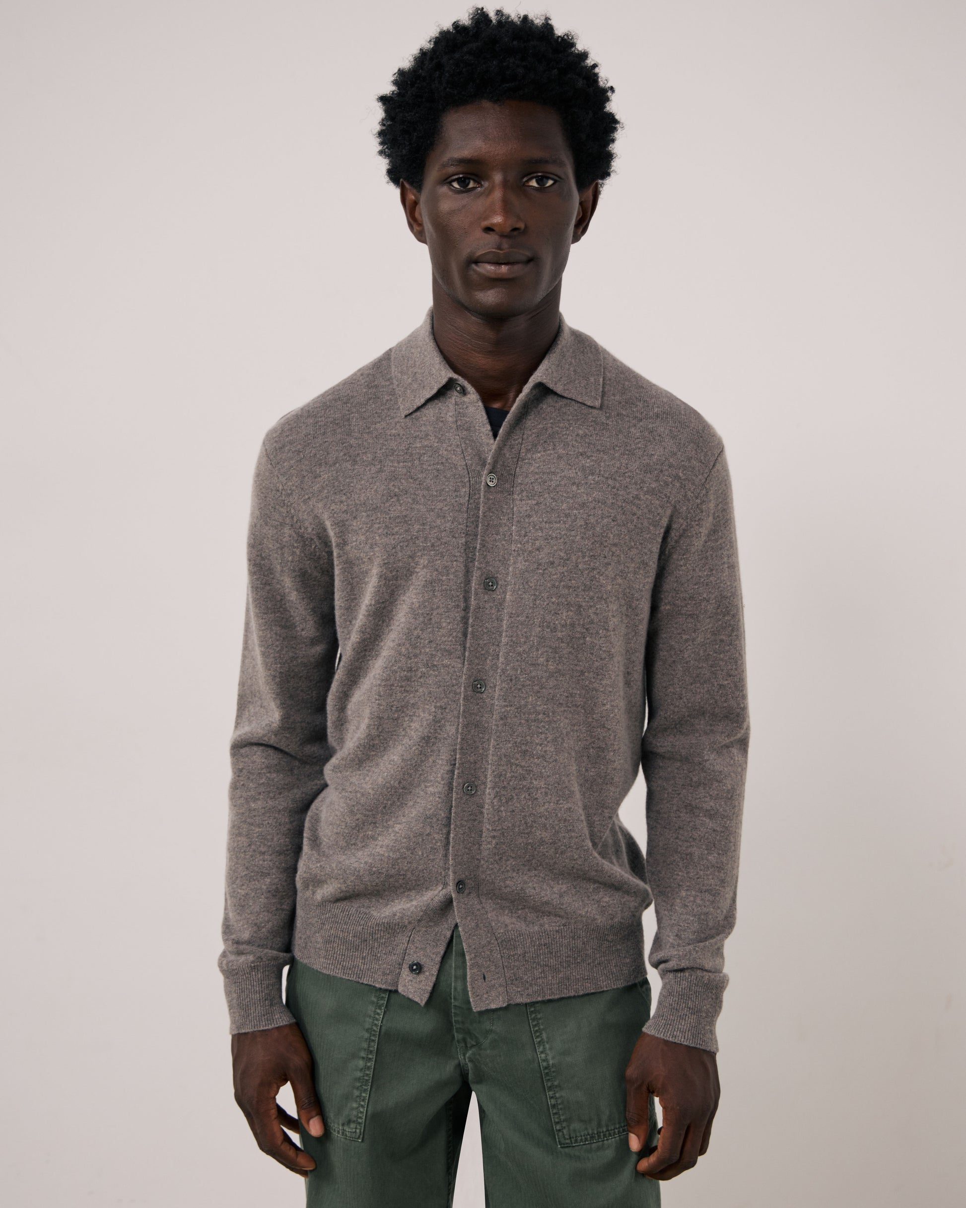 Pull Homme en Laine & Cachemire Marron Cashmere Polo