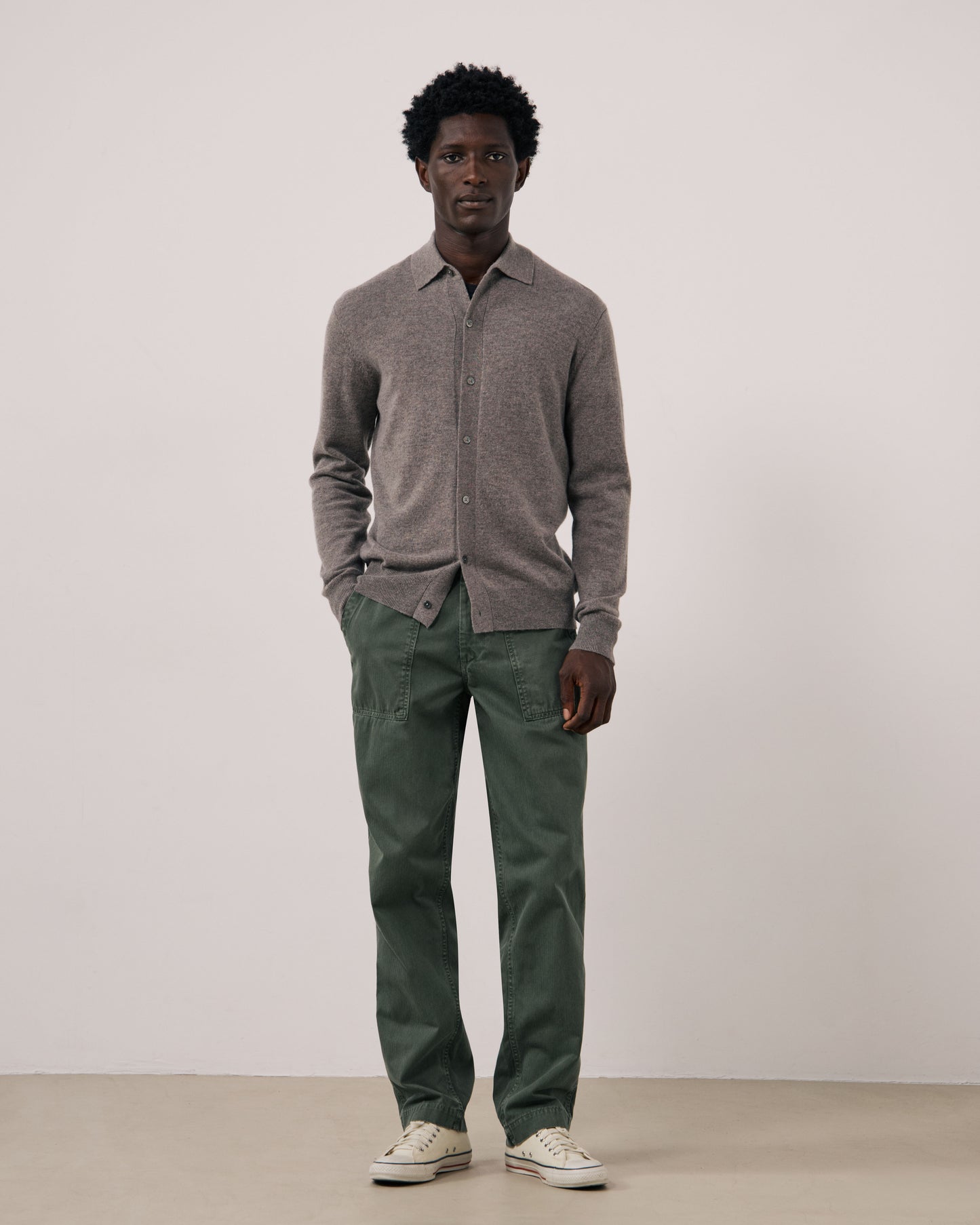 Pull Homme en Laine & Cachemire Marron Cashmere Polo