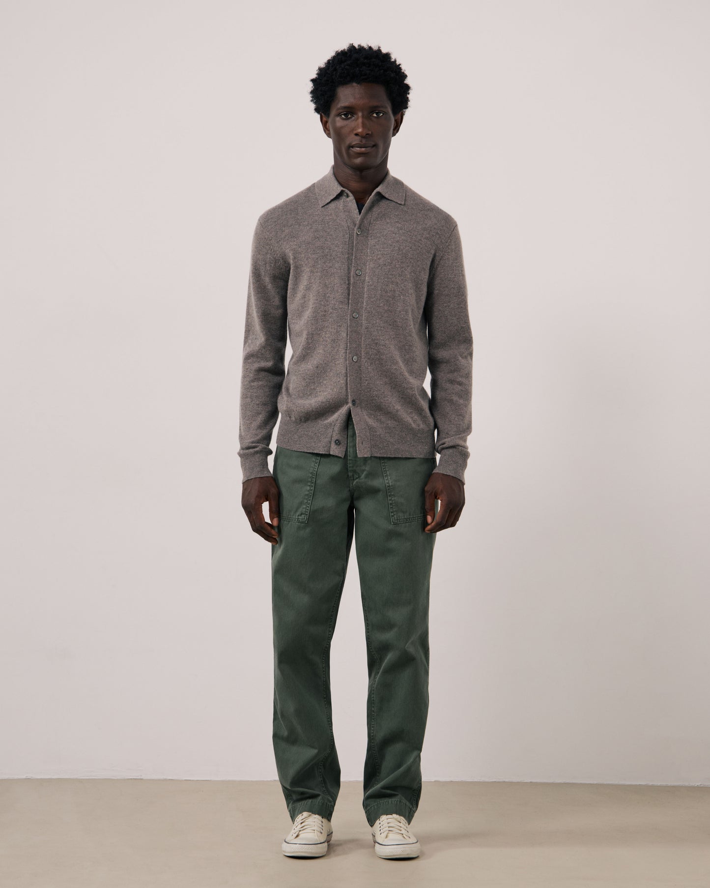 Pull Homme en Laine & Cachemire Marron Cashmere Polo