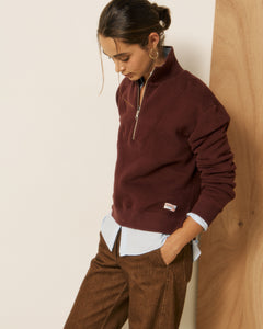 Sweatshirt Femme en Molleton Bordeaux Tussi