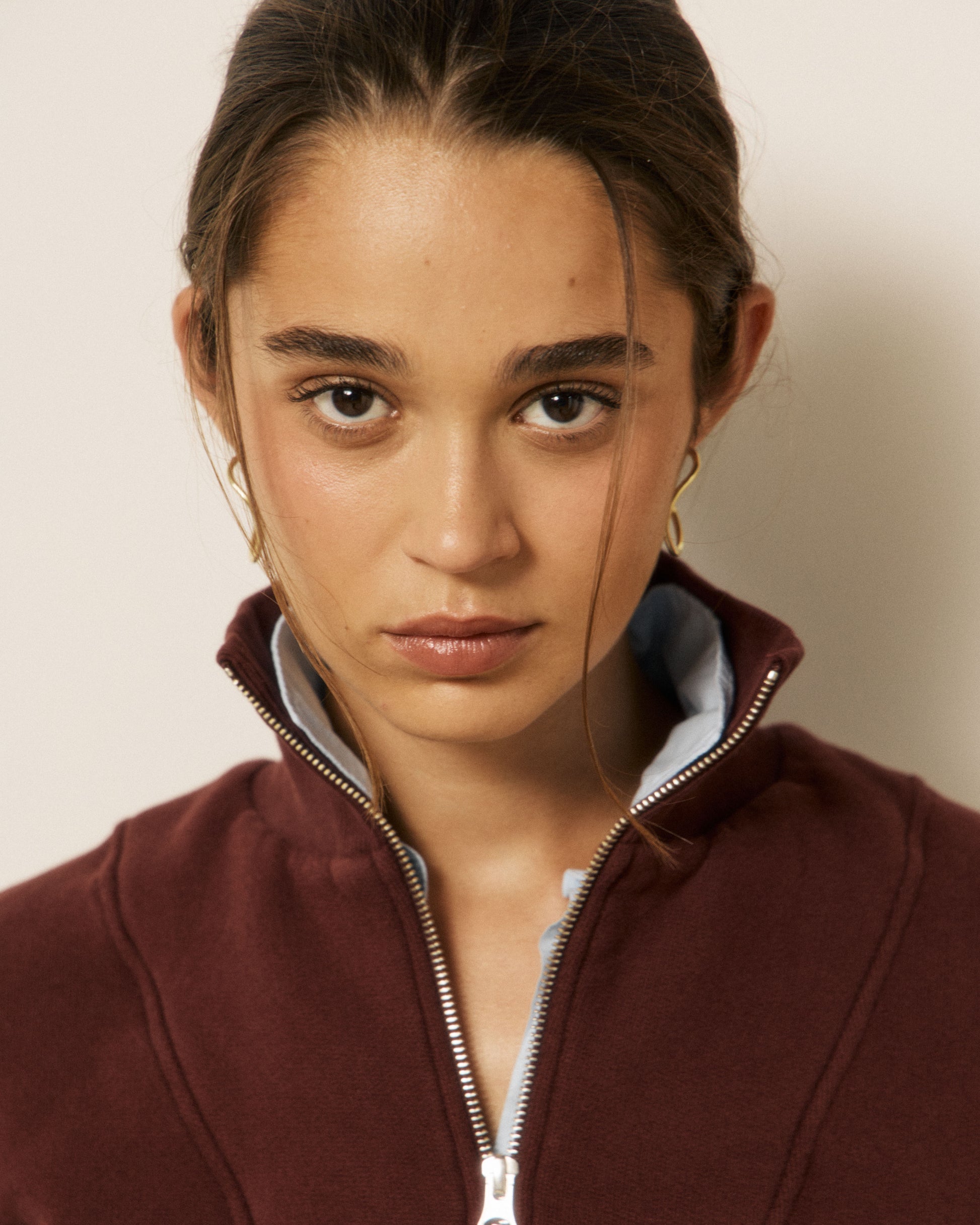 Sweatshirt Femme en Molleton Bordeaux Tussi