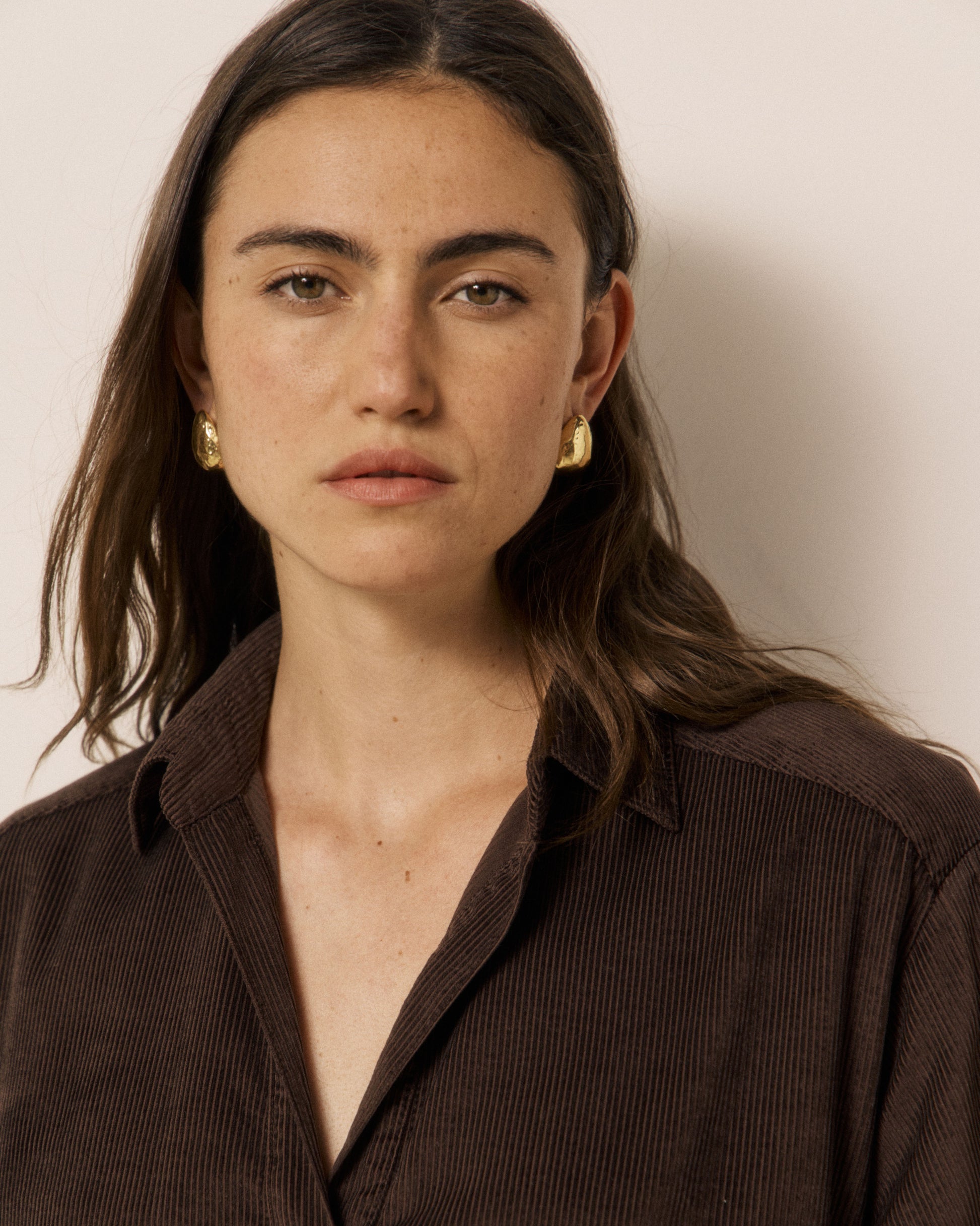 Robe Femme en Velours Côtelé Chocolat Rusk