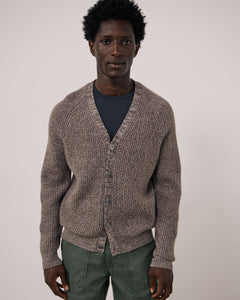 Pull Homme en Laine & Cachemire Taupe Marl Cardigan