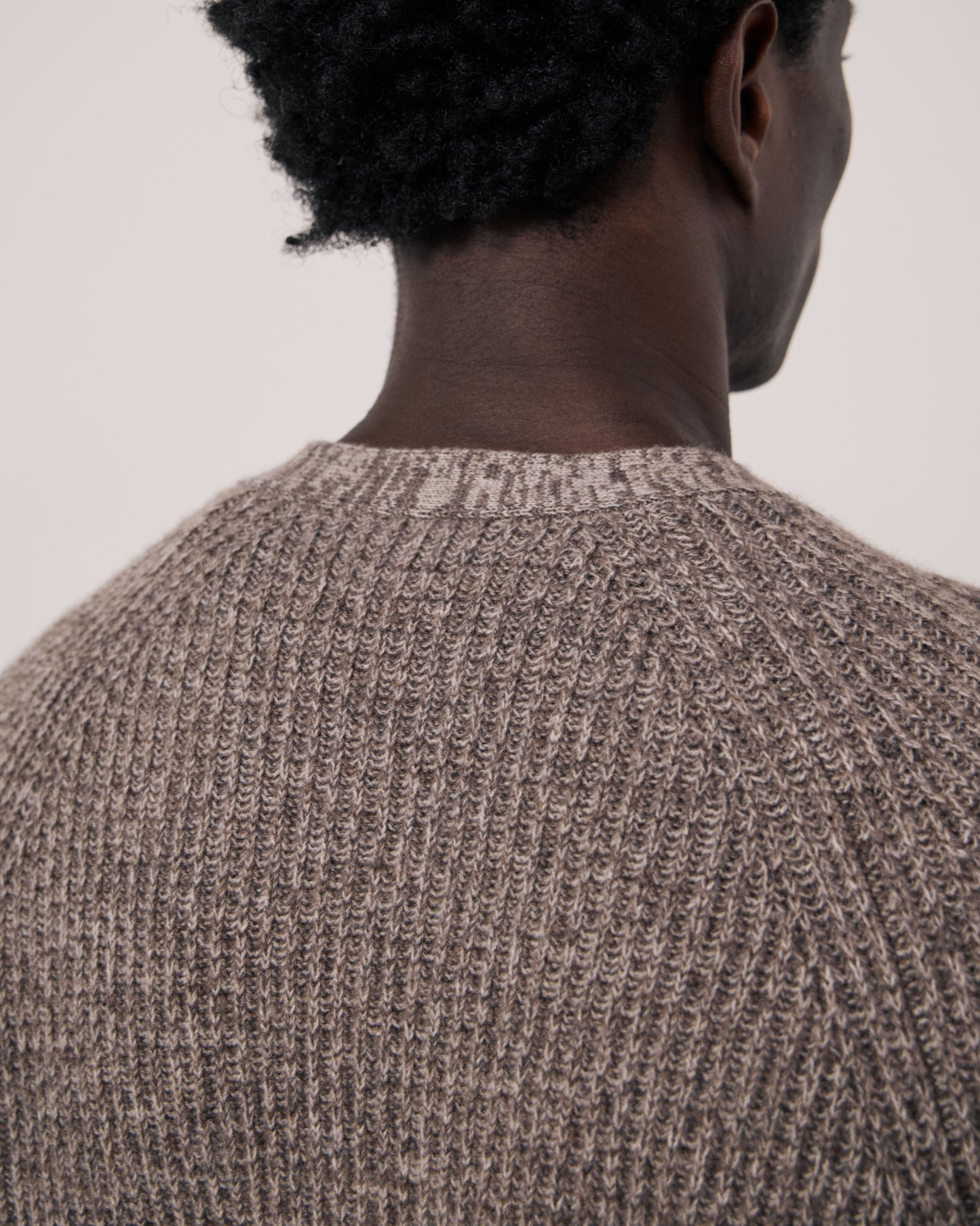 Pull Homme en Laine & Cachemire Taupe Marl Cardigan