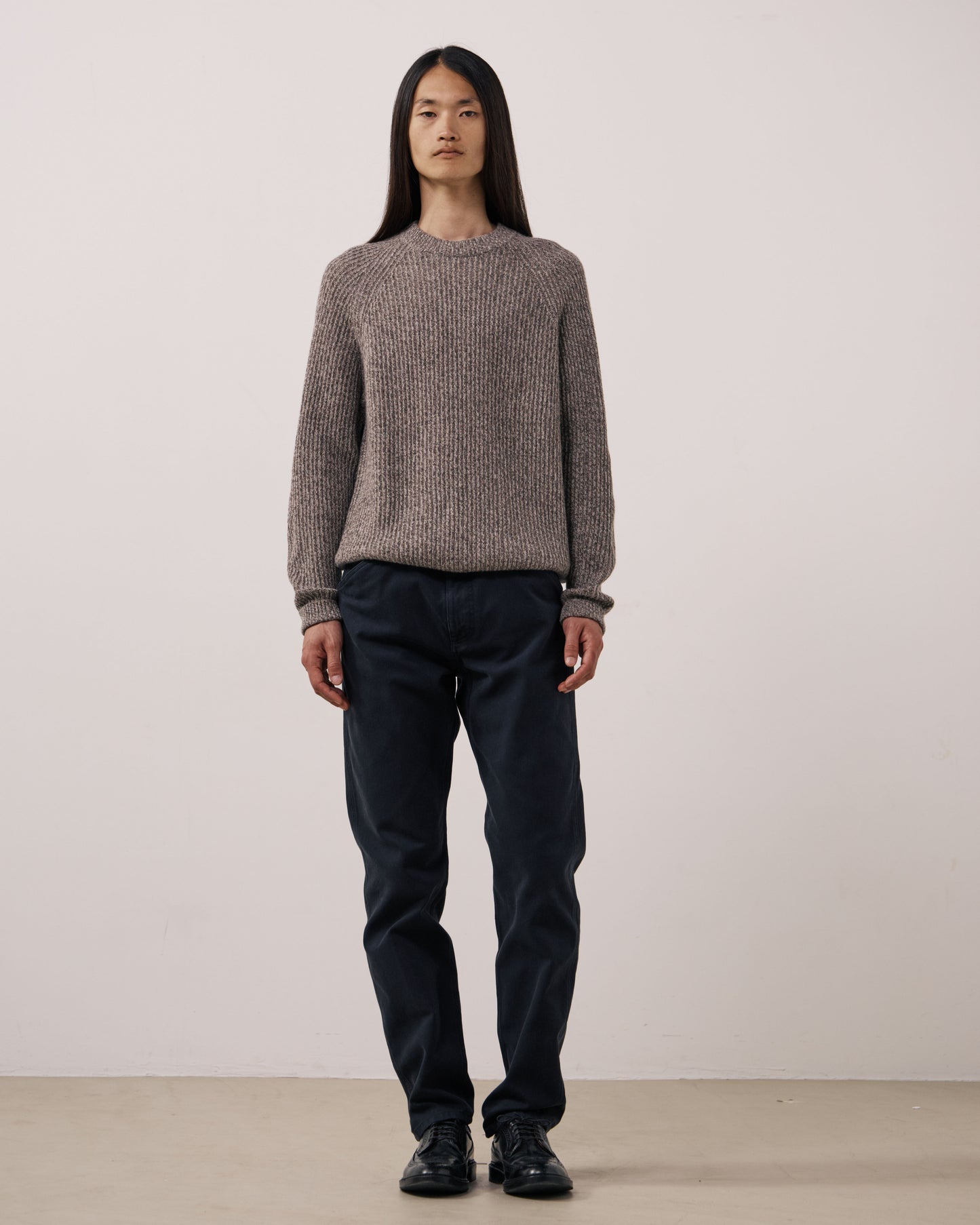 Pull Homme en Laine & Cachemire Taupe Marl Crew