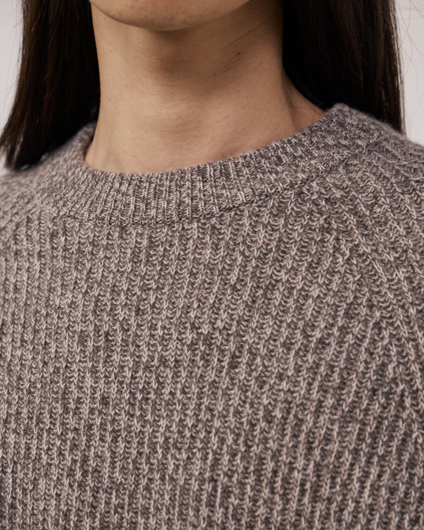 Pull Homme en Laine & Cachemire Taupe Marl Crew