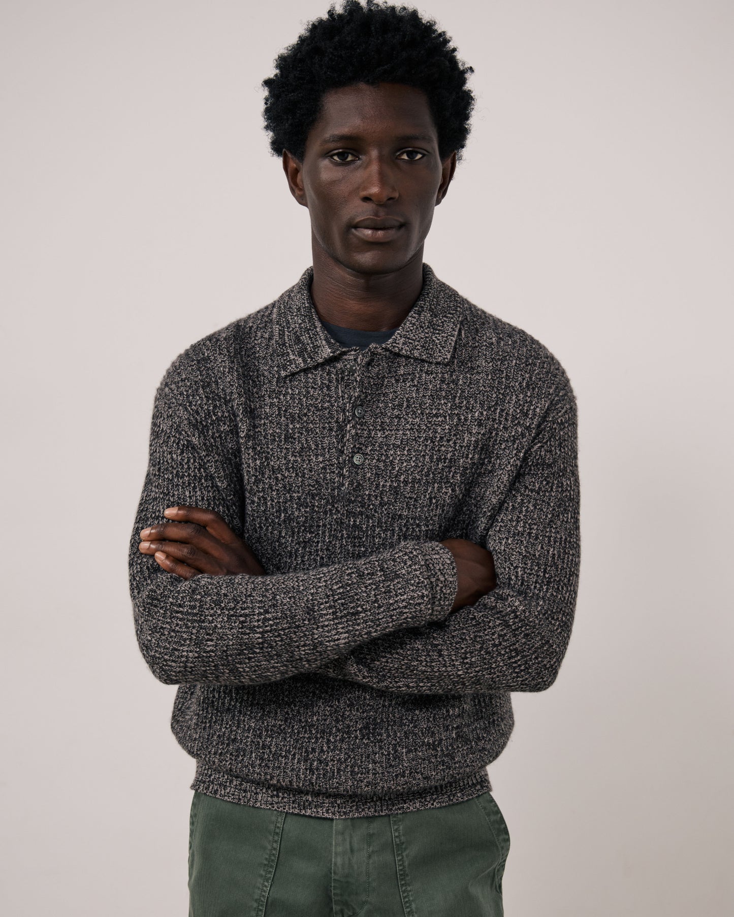 Pull Homme en Laine & Cachemire Marron Marl Polo