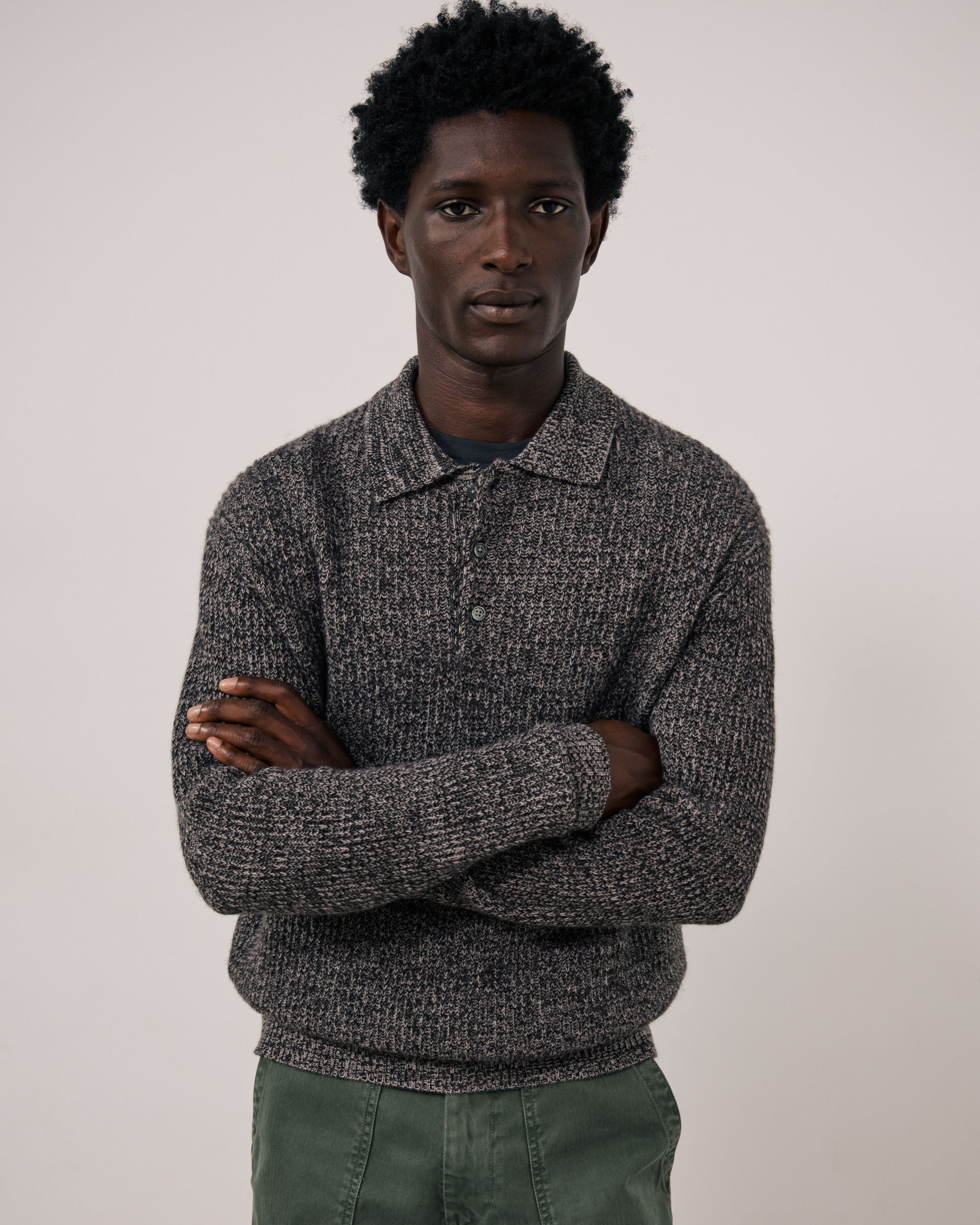 Pull Homme en Laine & Cachemire Marron Marl Polo