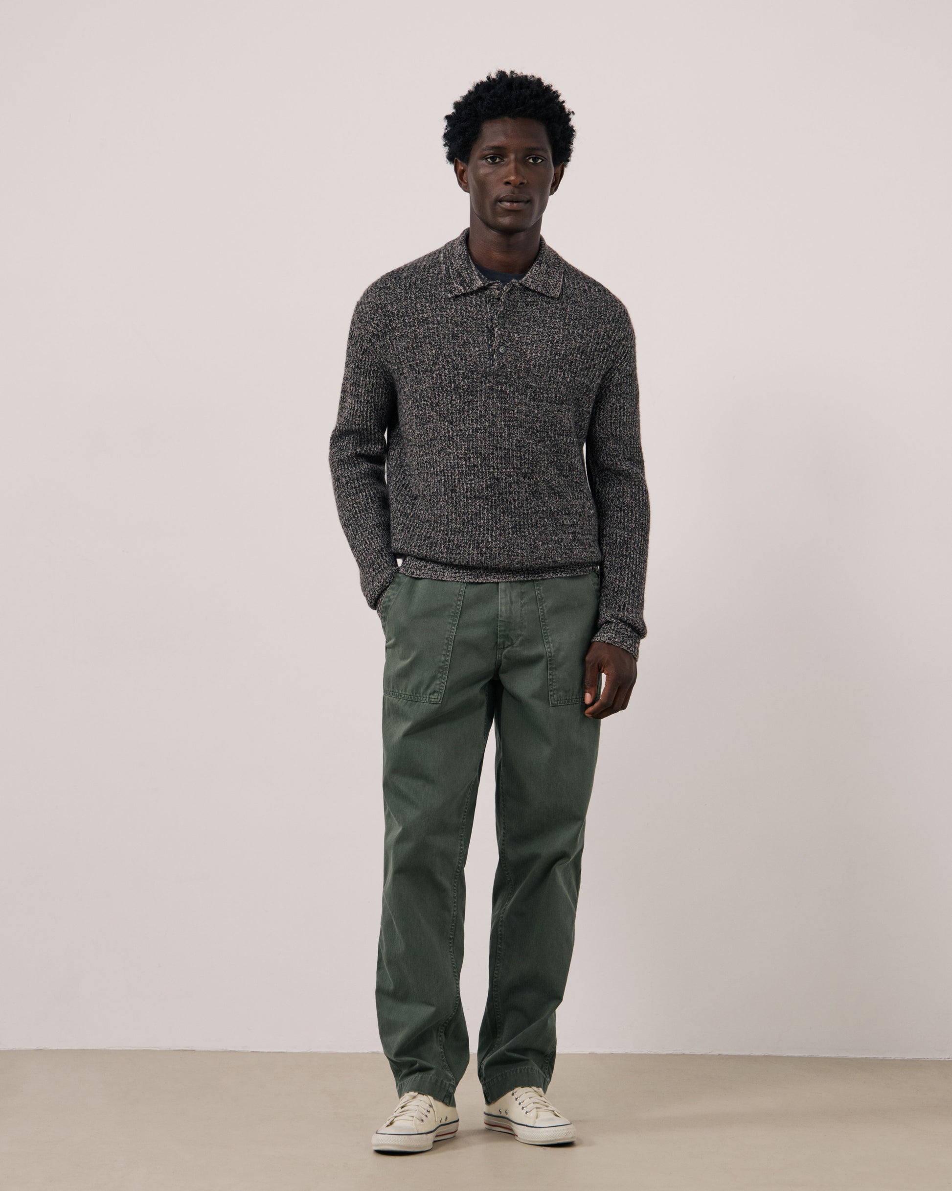 Pull Homme en Laine & Cachemire Marron Marl Polo
