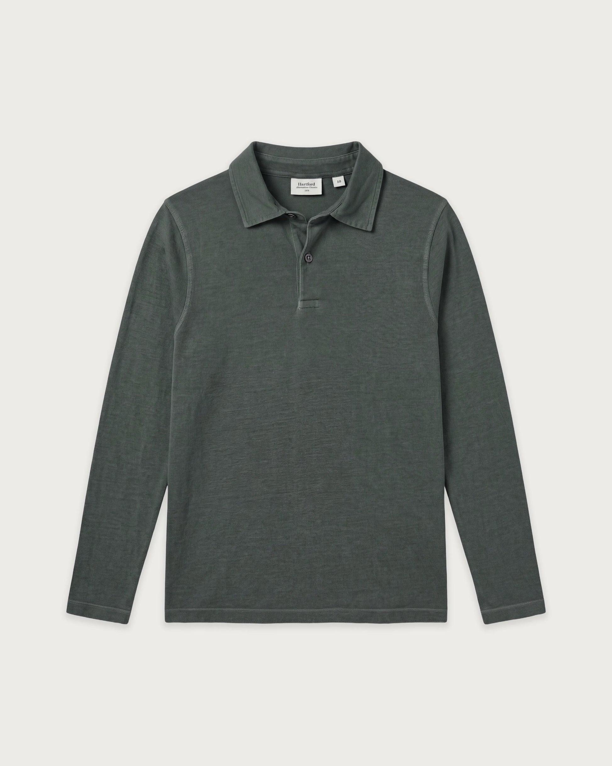 Polo Garçon en Jersey de Lyocell & Coton Vert de gris