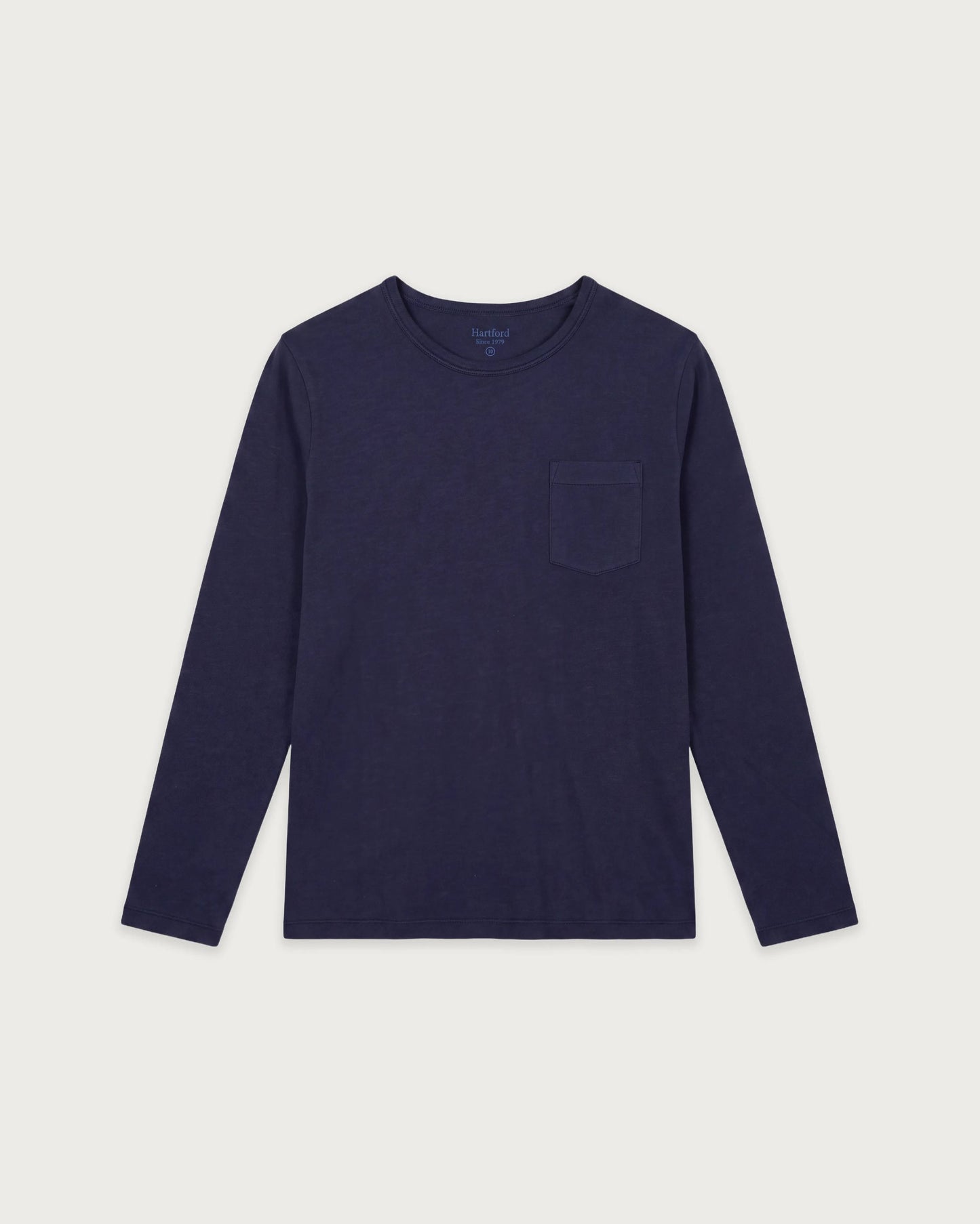T-shirt Garçon en Coton Slub Bleu Marine Pocket Crew