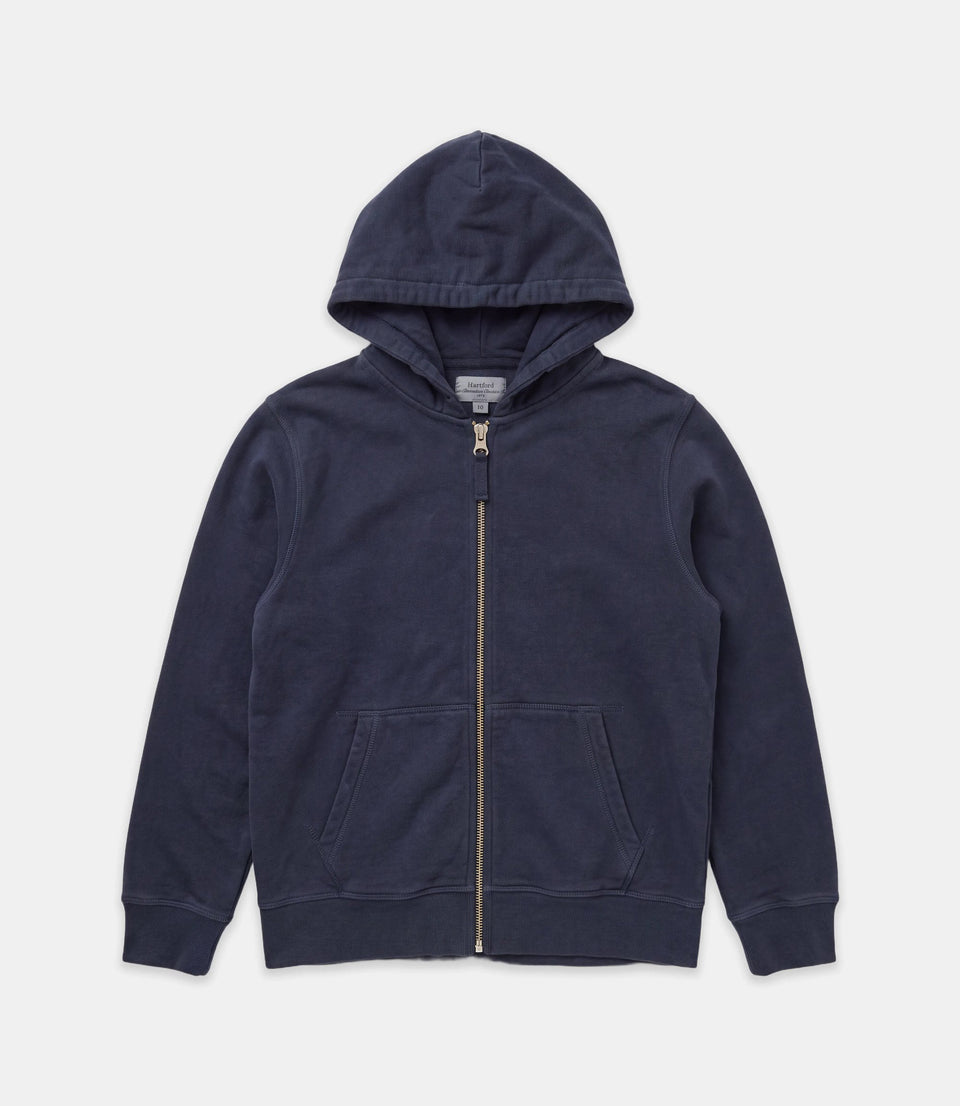 Sweatshirt Garçon en Molleton Bleu Nuit Zipper - Image principale