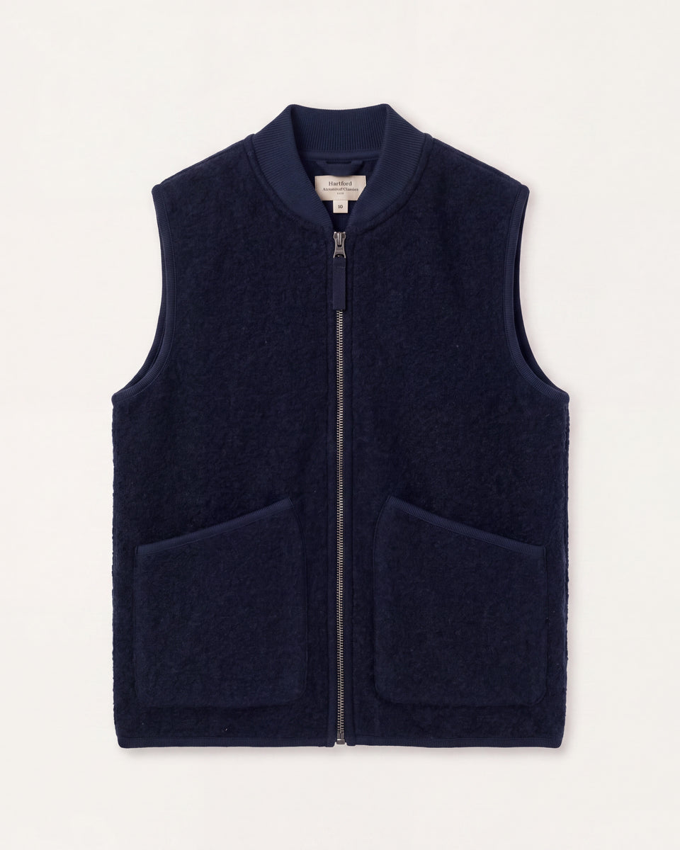 Gilet Garçon en Laine Bouillie Bleu Marine - Image principale