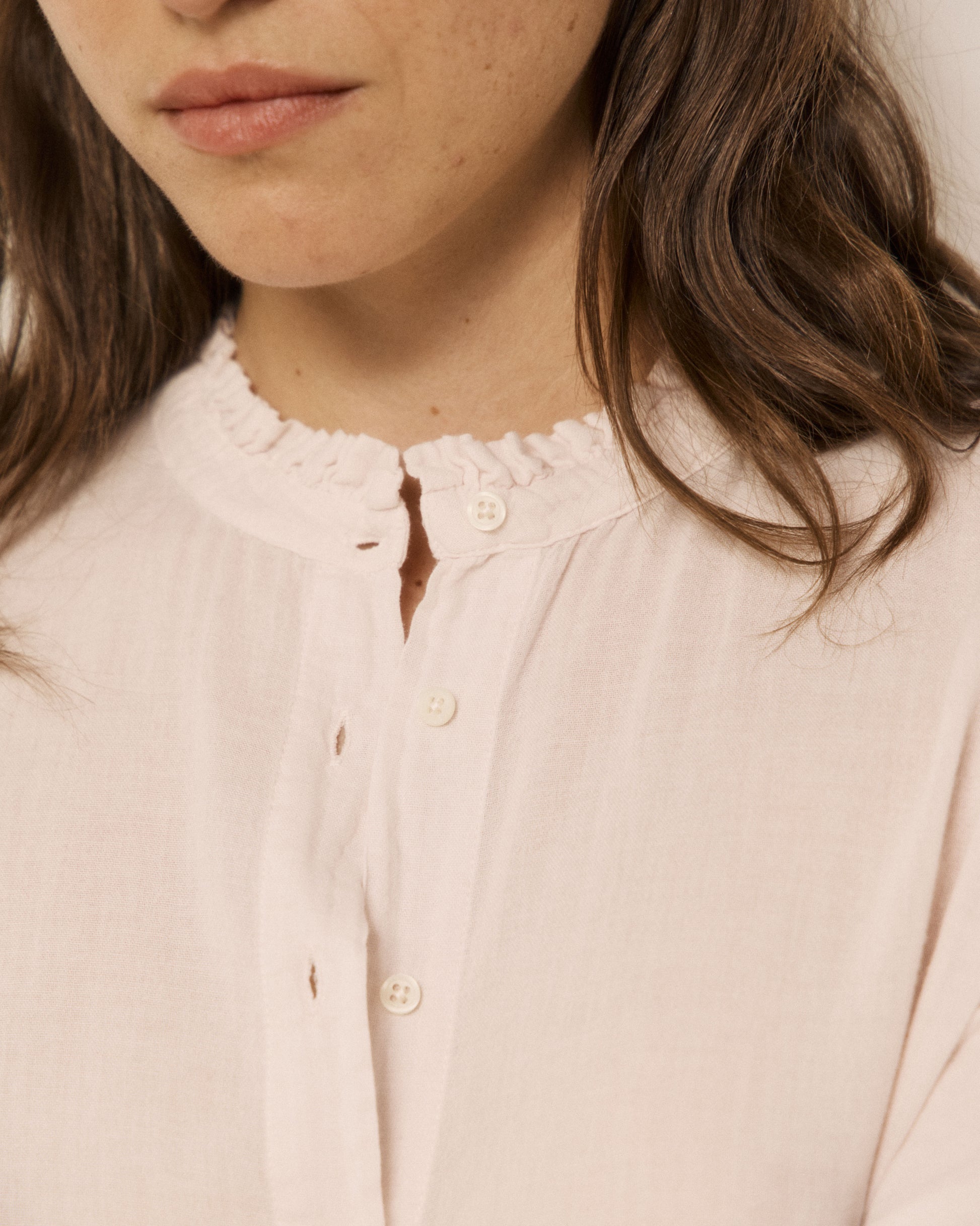 Chemise Femme en Coton Double Face Beige Takalo