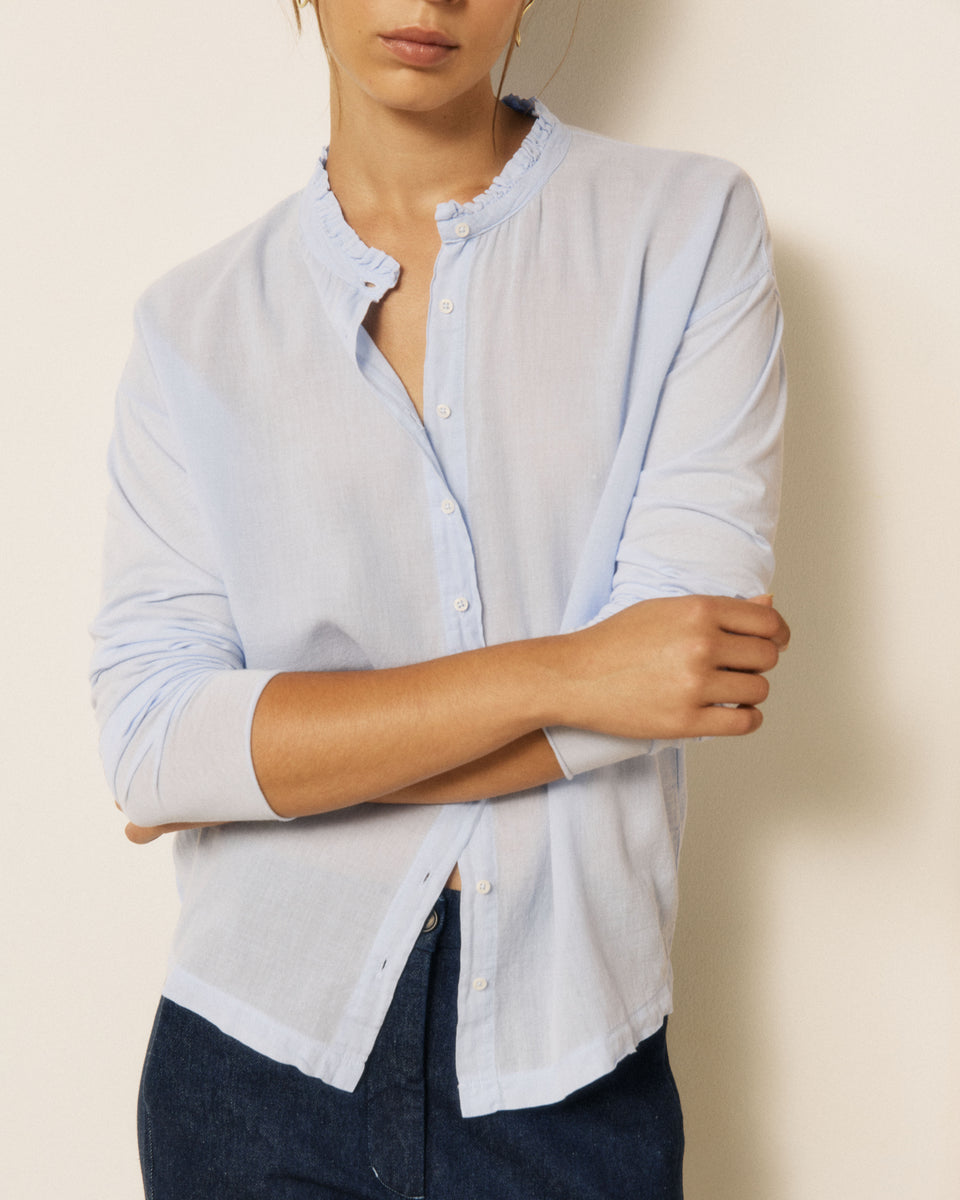 Chemise Femme en Coton Double Face Bleu Ciel Takalo - Image 3