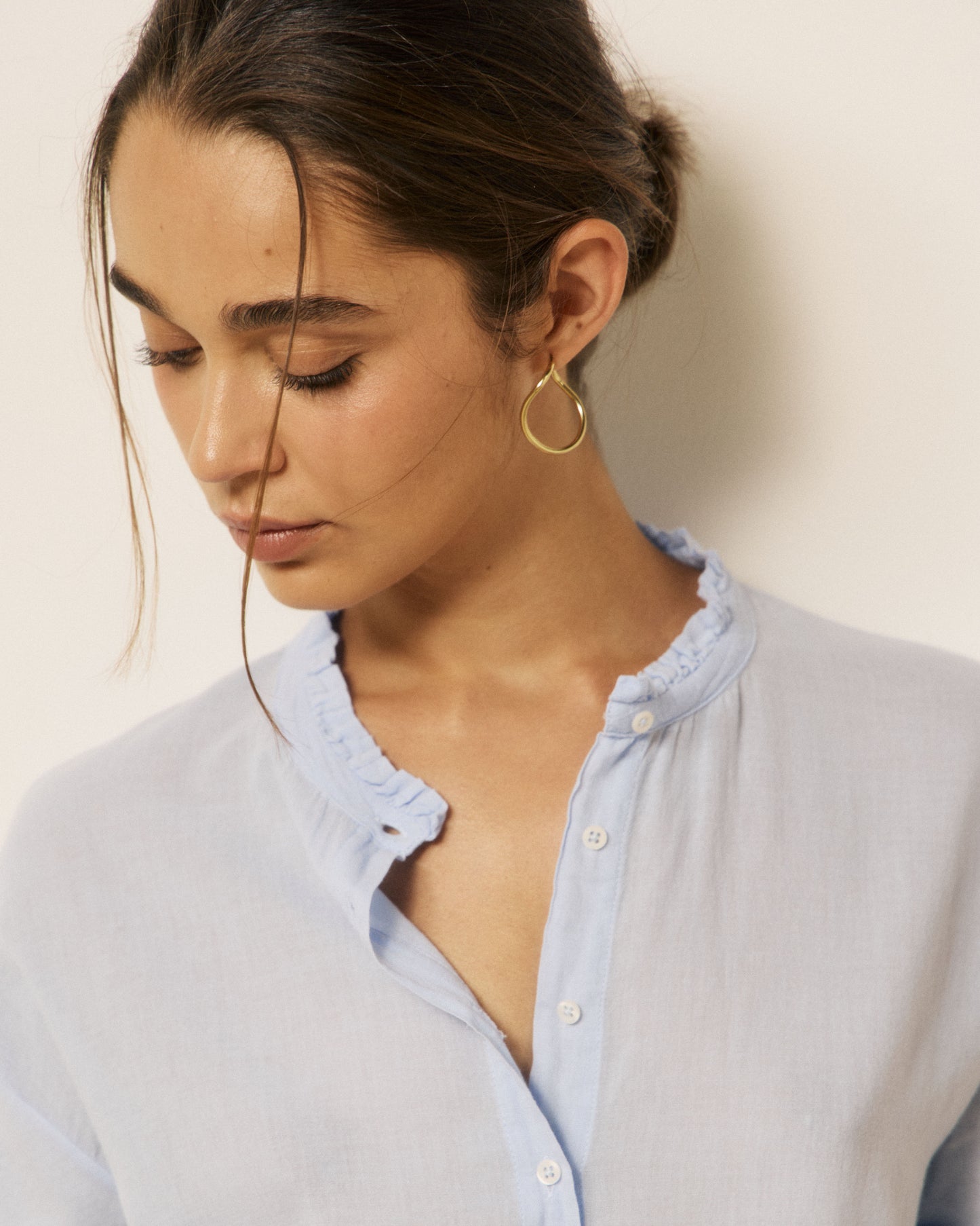 Chemise Femme en Coton Double Face Bleu Ciel Takalo