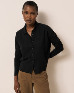 Chemise Femme en Coton Double Face Noir Tanjona