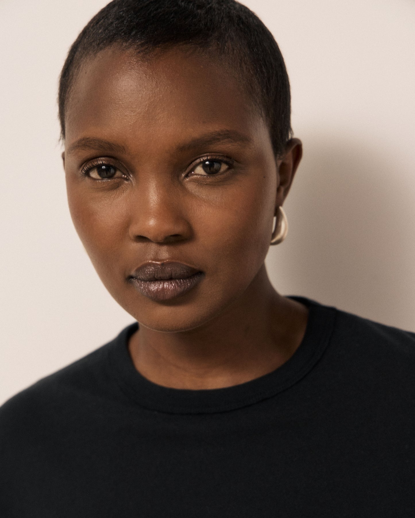 T-shirt Femme en Coton & Modal Noir Tamour