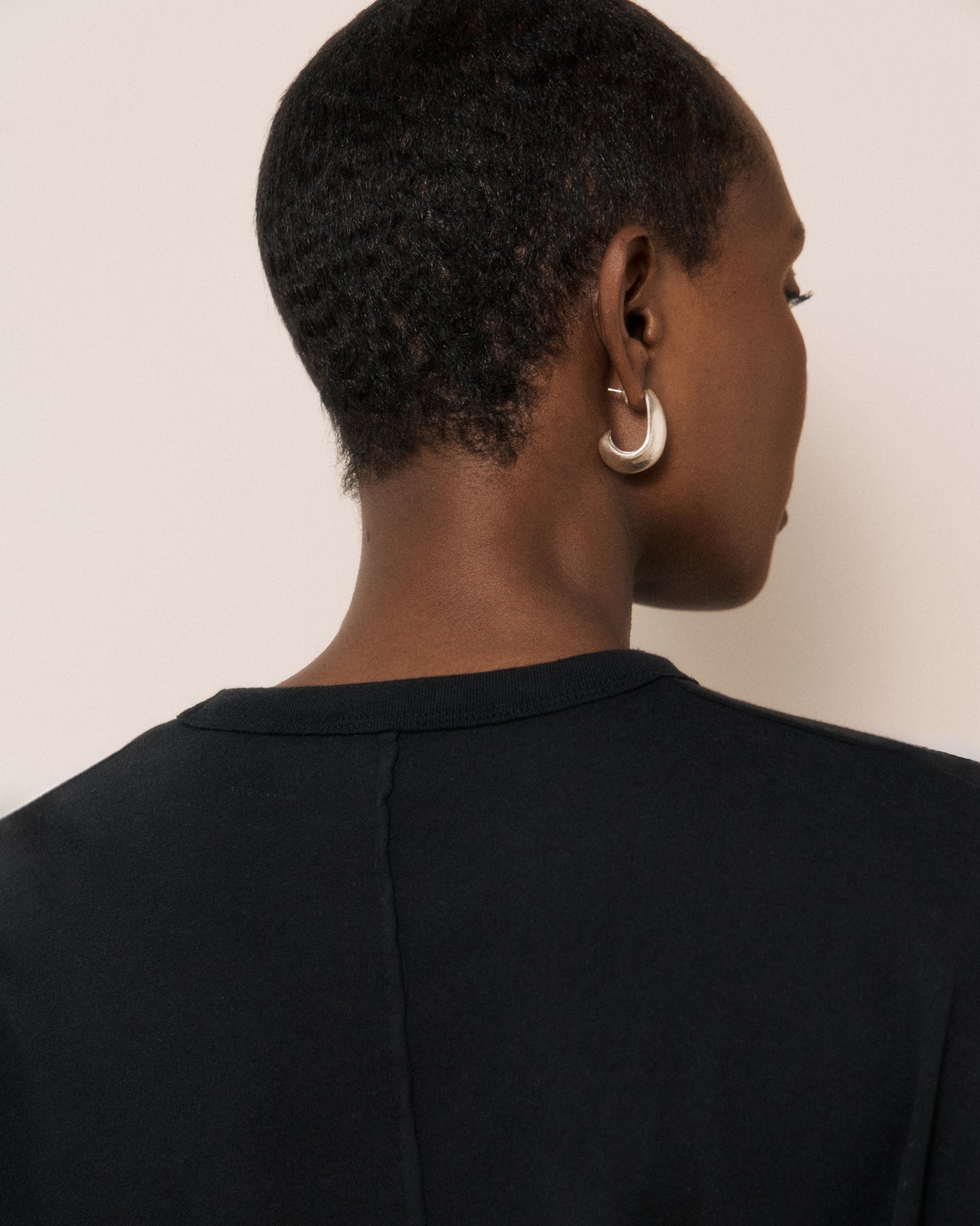 T-shirt Femme en Coton & Modal Noir Tamour