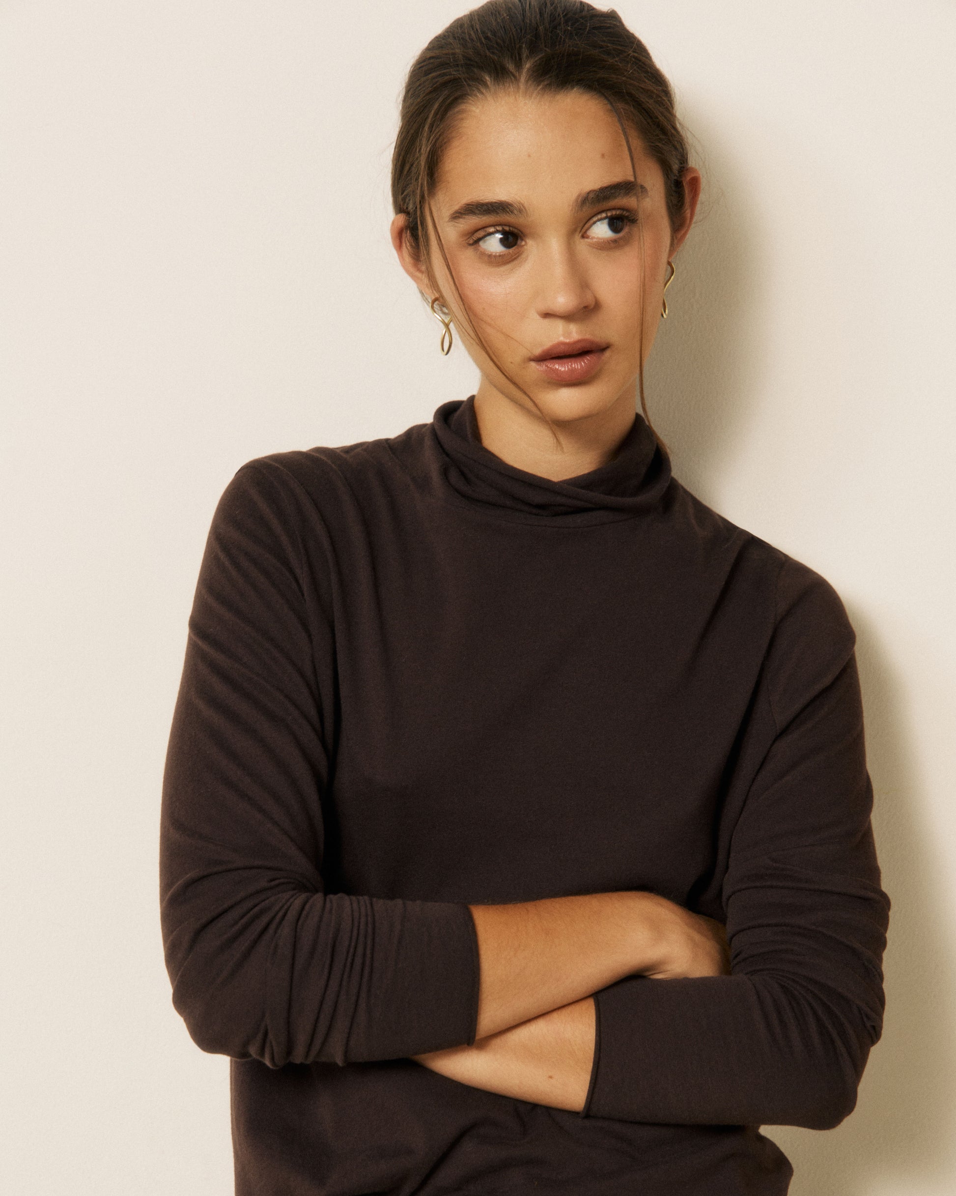 T-shirt Femme en Coton & Modal Chocolat Typhan