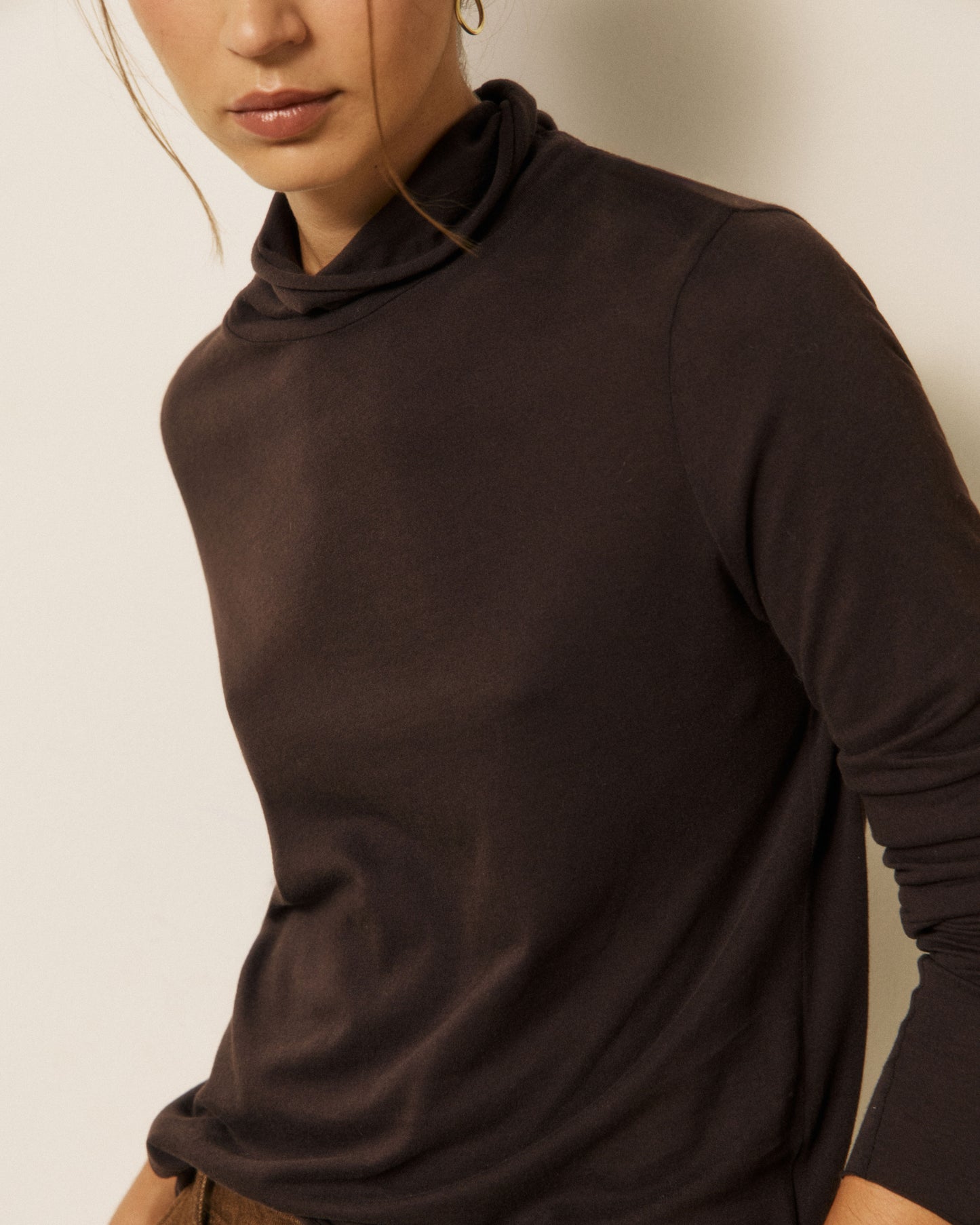T-shirt Femme en Coton & Modal Chocolat Typhan
