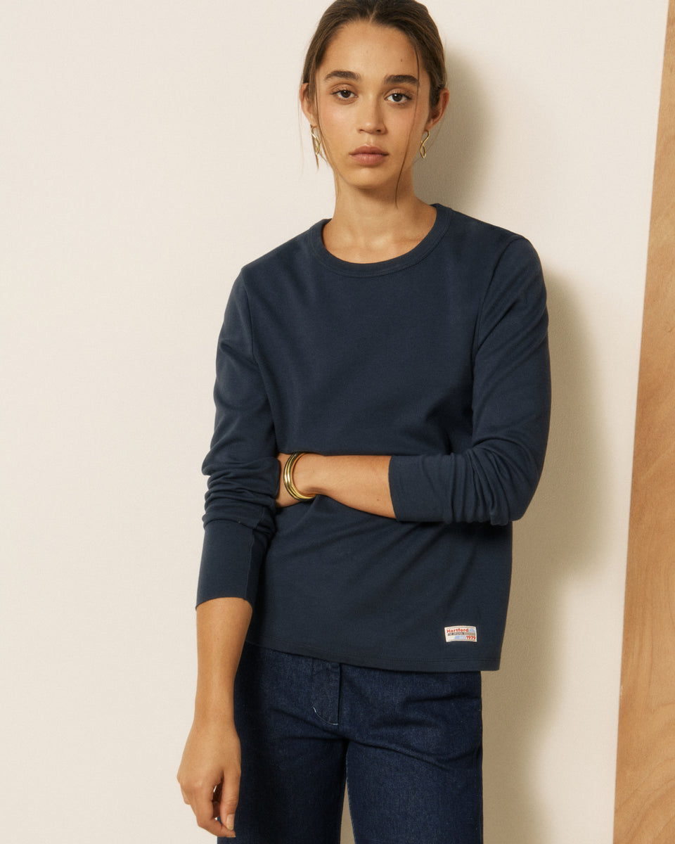 T-shirt Femme en Coton Bleu Nuit Tatou - Image principale