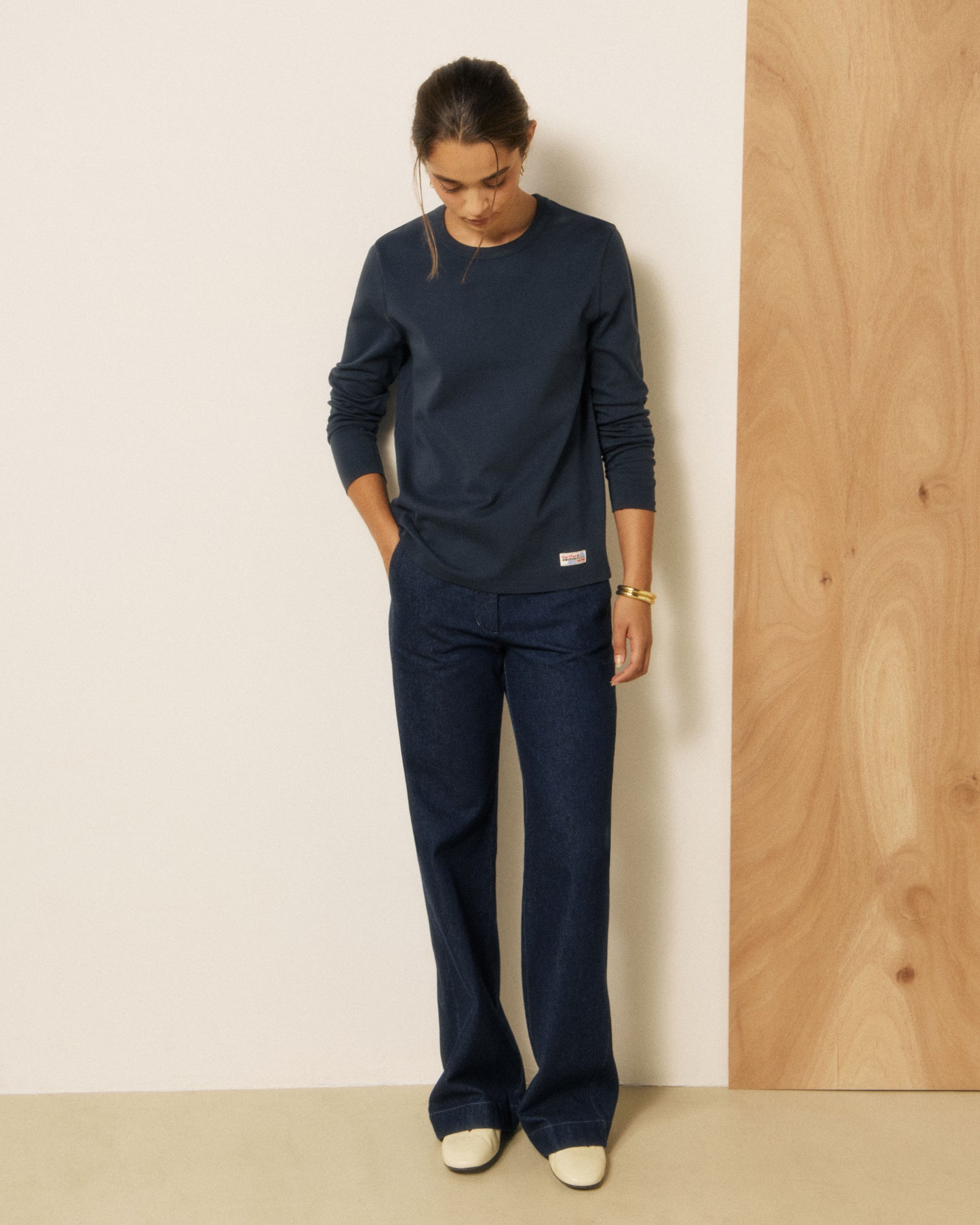T-shirt Femme en Coton Bleu Nuit Tatou
