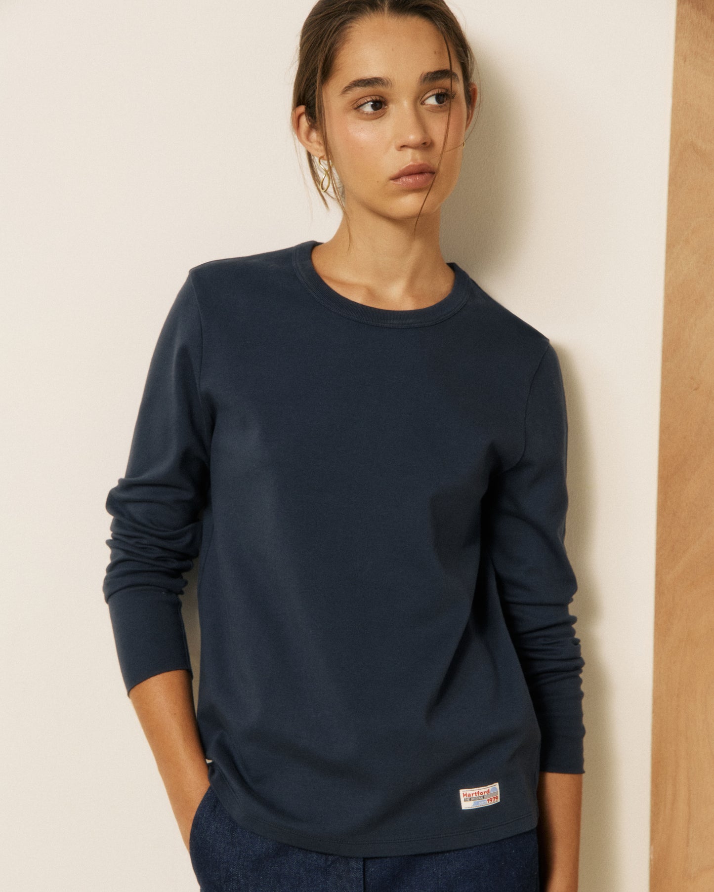 T-shirt Femme en Coton Bleu Nuit Tatou