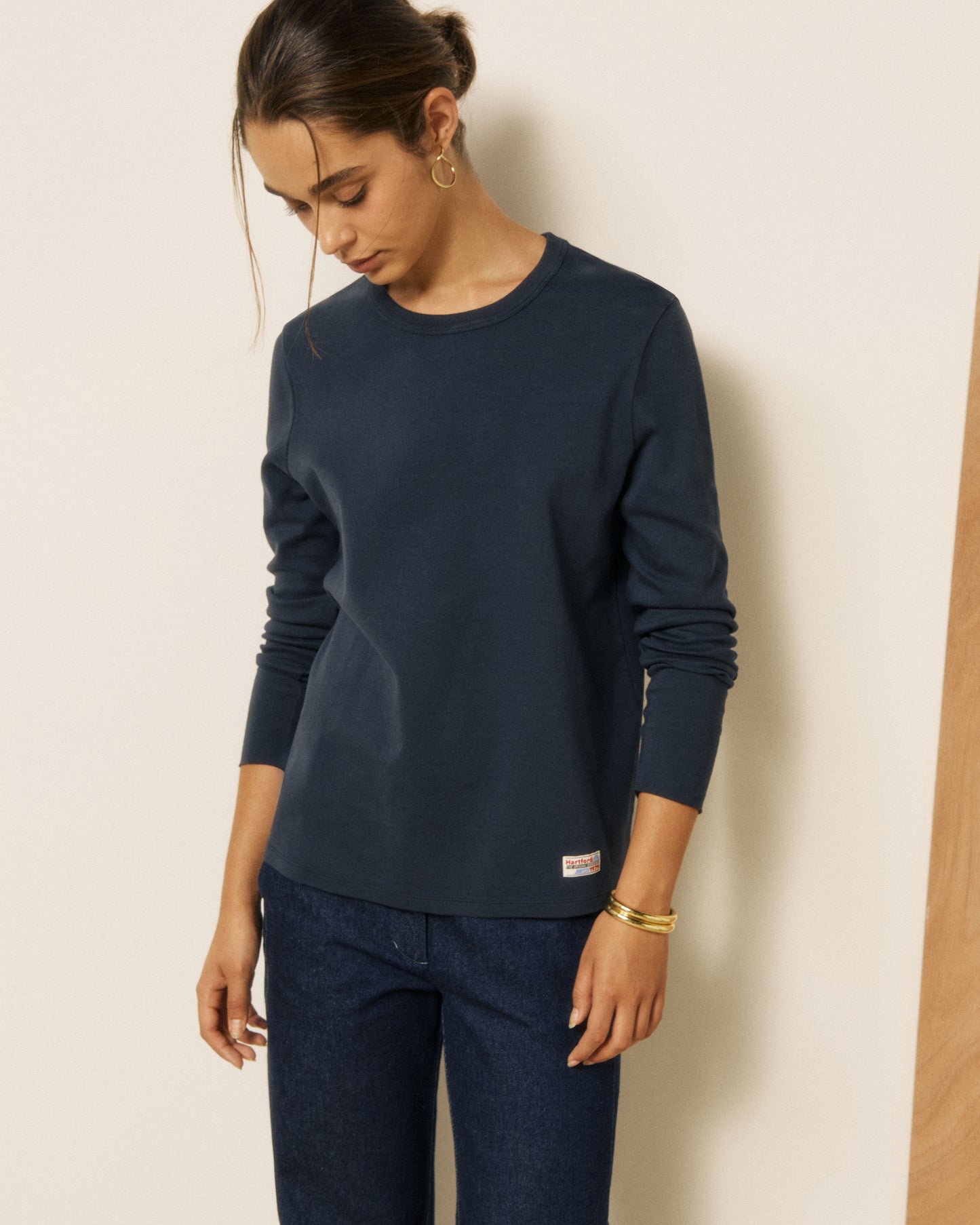 T-shirt Femme en Coton Bleu Nuit Tatou