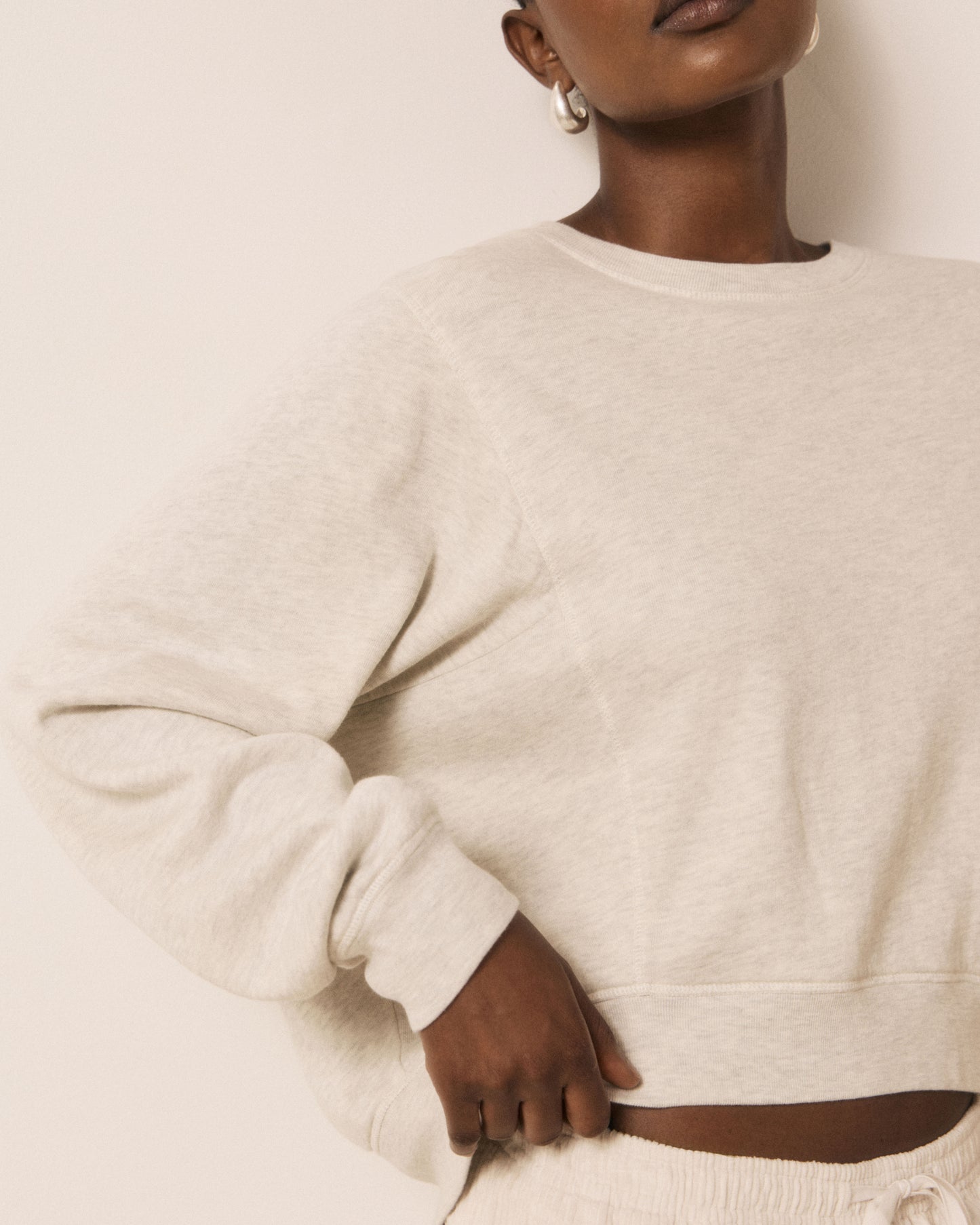 Sweatshirt Femme en Molleton Ecru Tarota