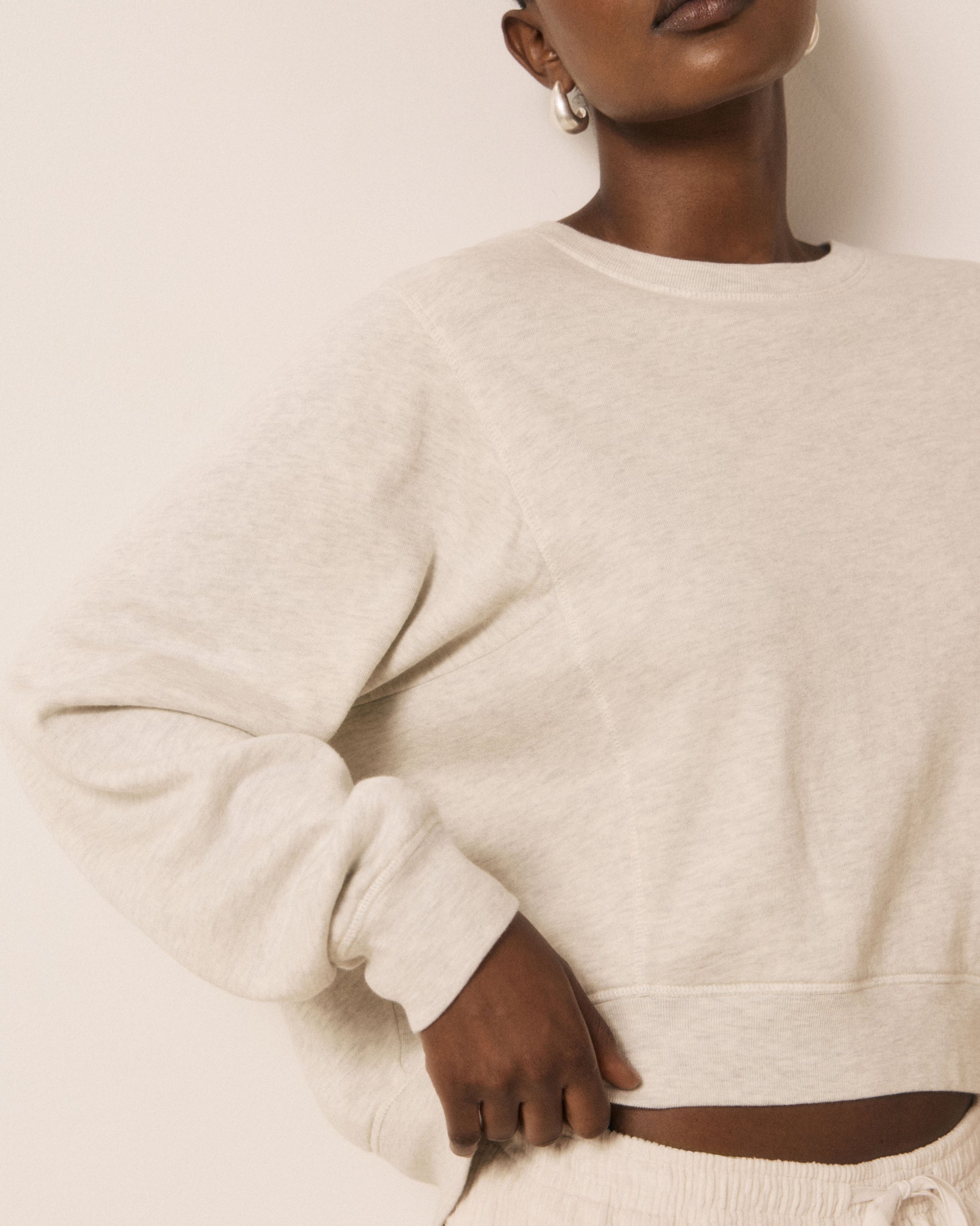 Sweatshirt Femme en Molleton Ecru Tarota