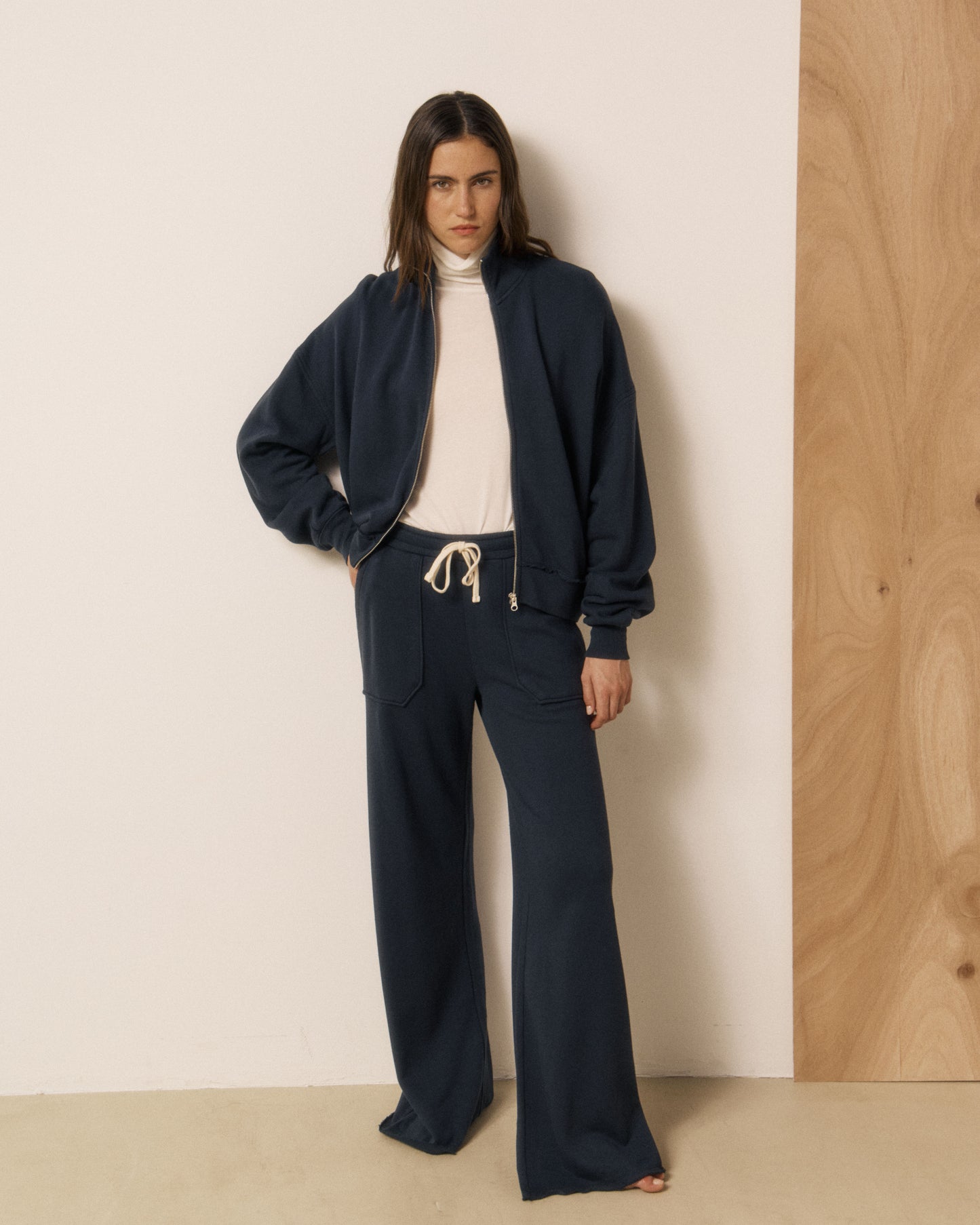 Sweatshirt Femme en Molleton Bleu Nuit Typha