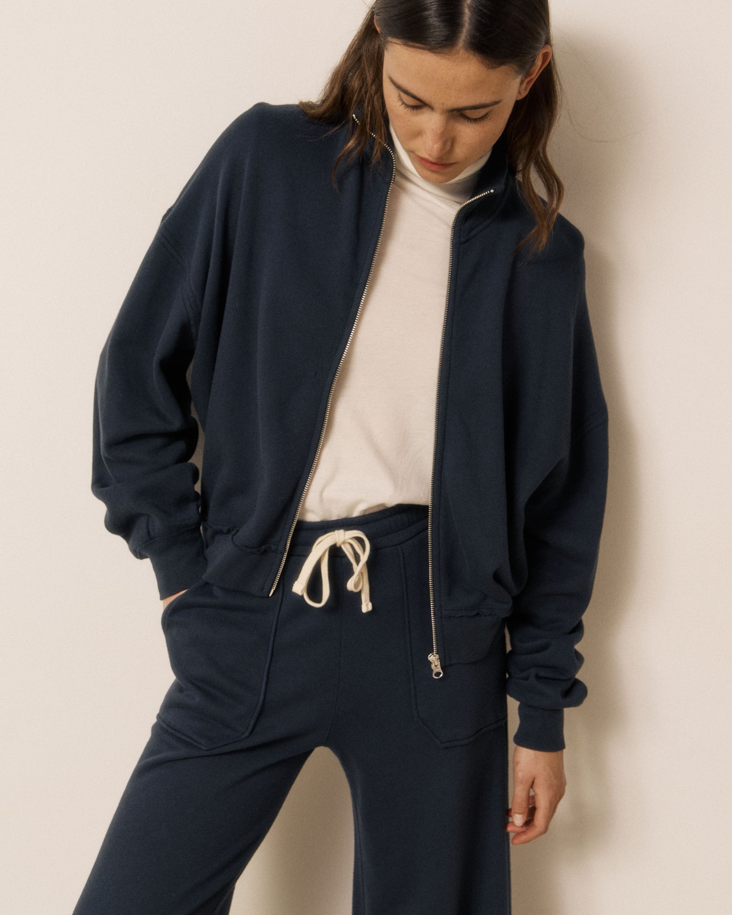 Sweatshirt Femme en Molleton Bleu Nuit Typha