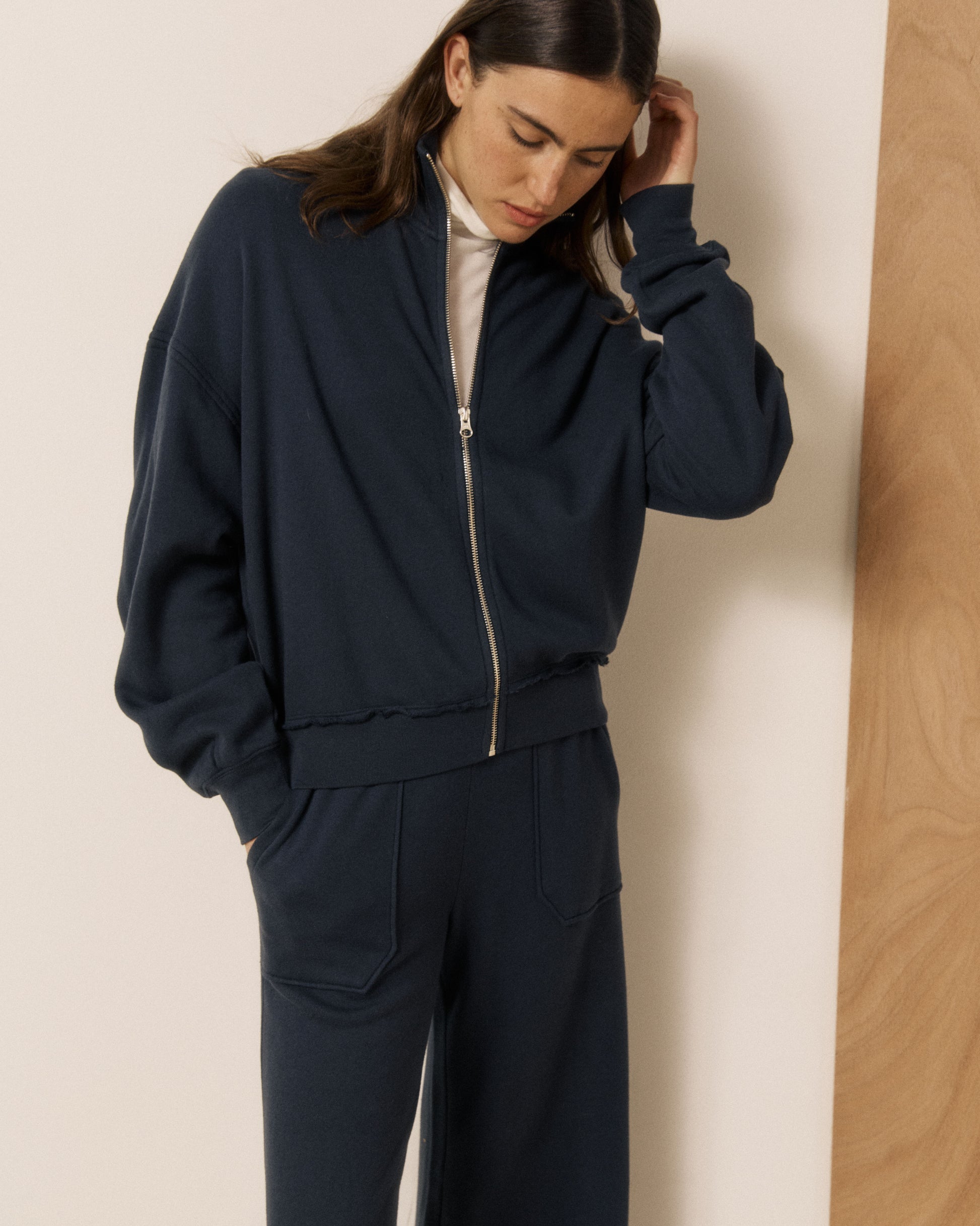 Sweatshirt Femme en Molleton Bleu Nuit Typha