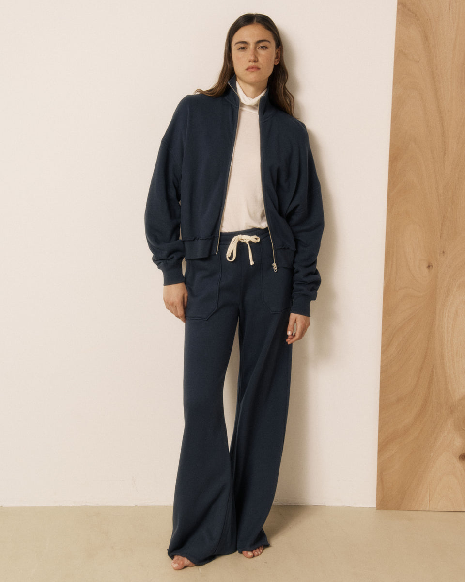 Damenhose aus mitternachtsblauem Sweat Tihoa - Image principale