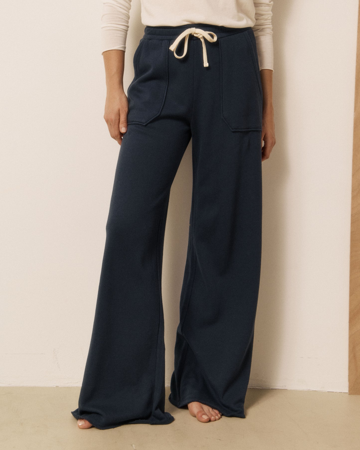 Pantalon Femme en Molleton Bleu Nuit Tihoa