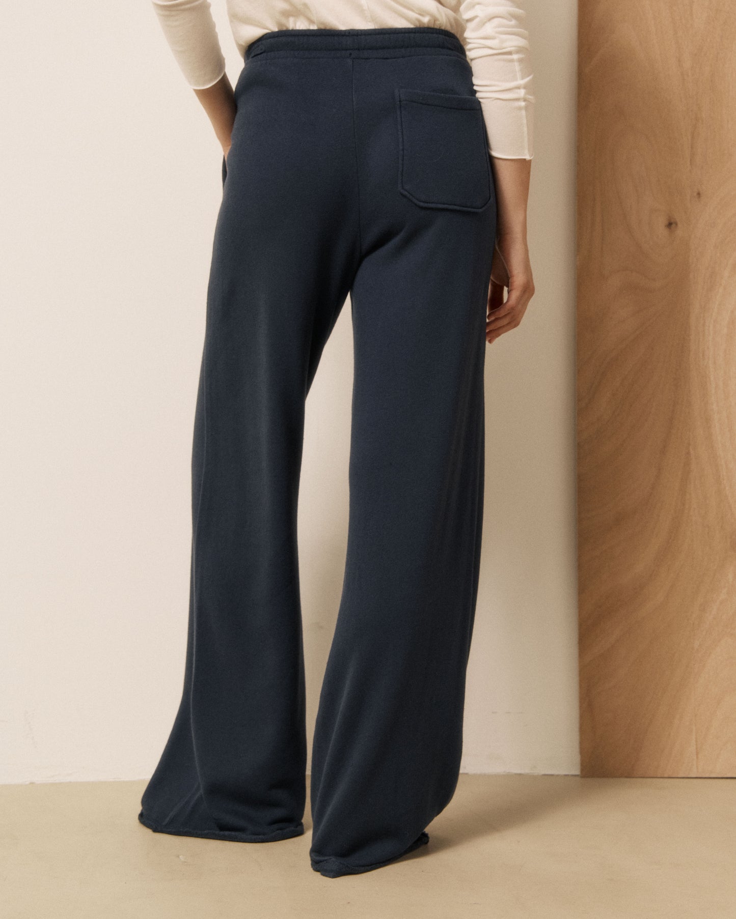 Pantalon Femme en Molleton Bleu Nuit Tihoa