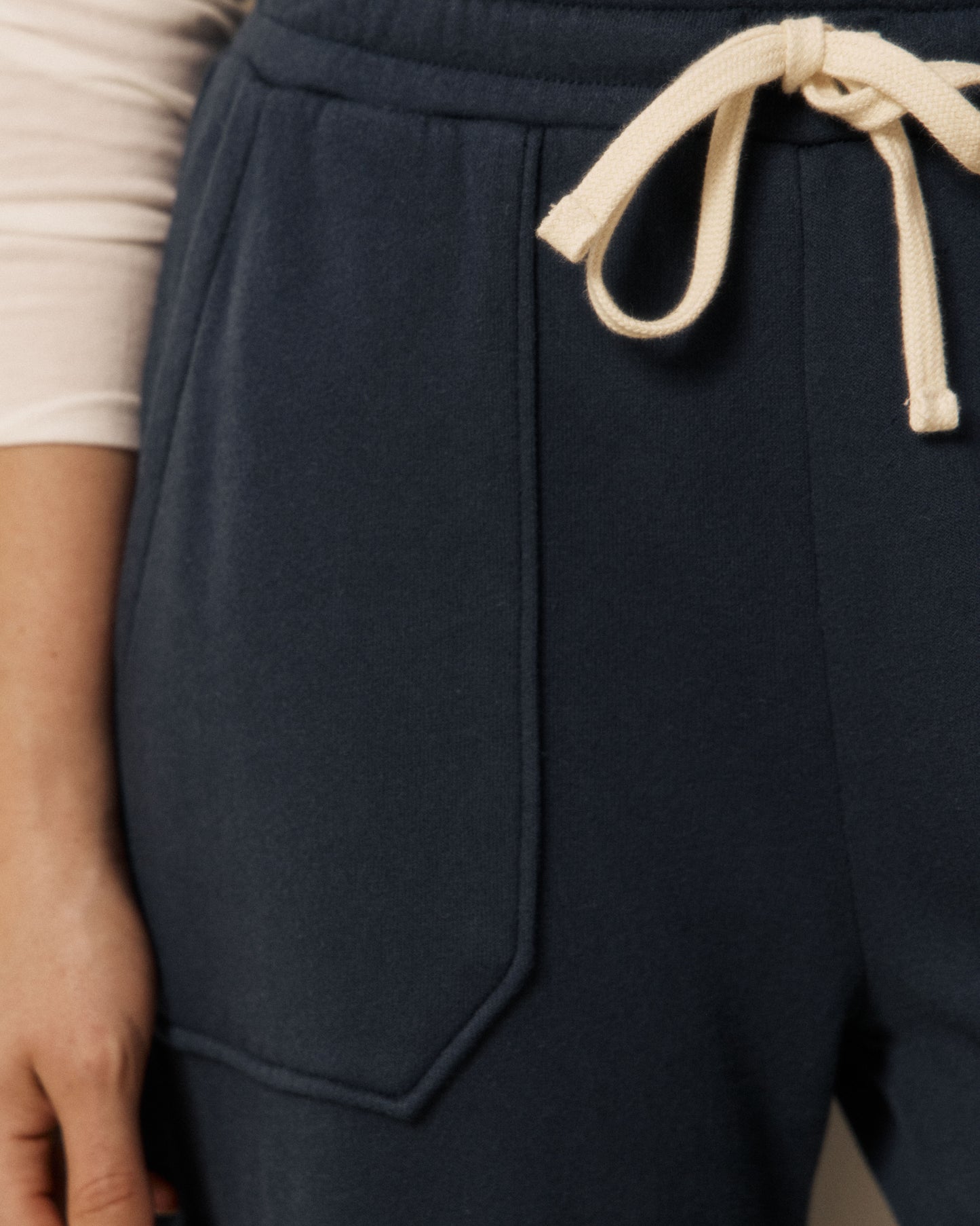Pantalon Femme en Molleton Bleu Nuit Tihoa