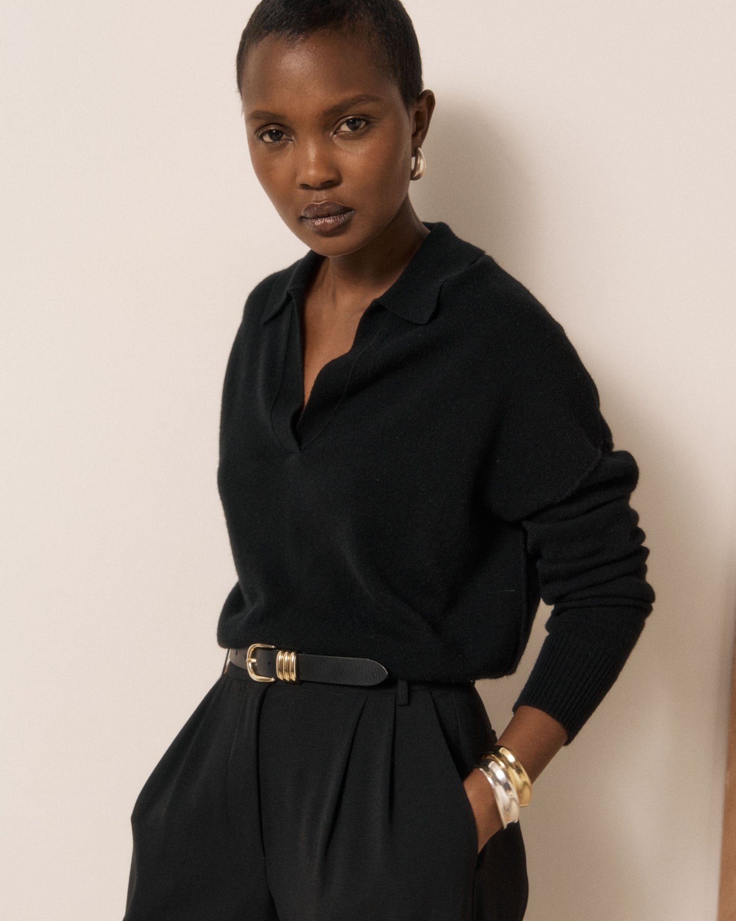 Pull Femme en Laine & Cachemire Noir Murial