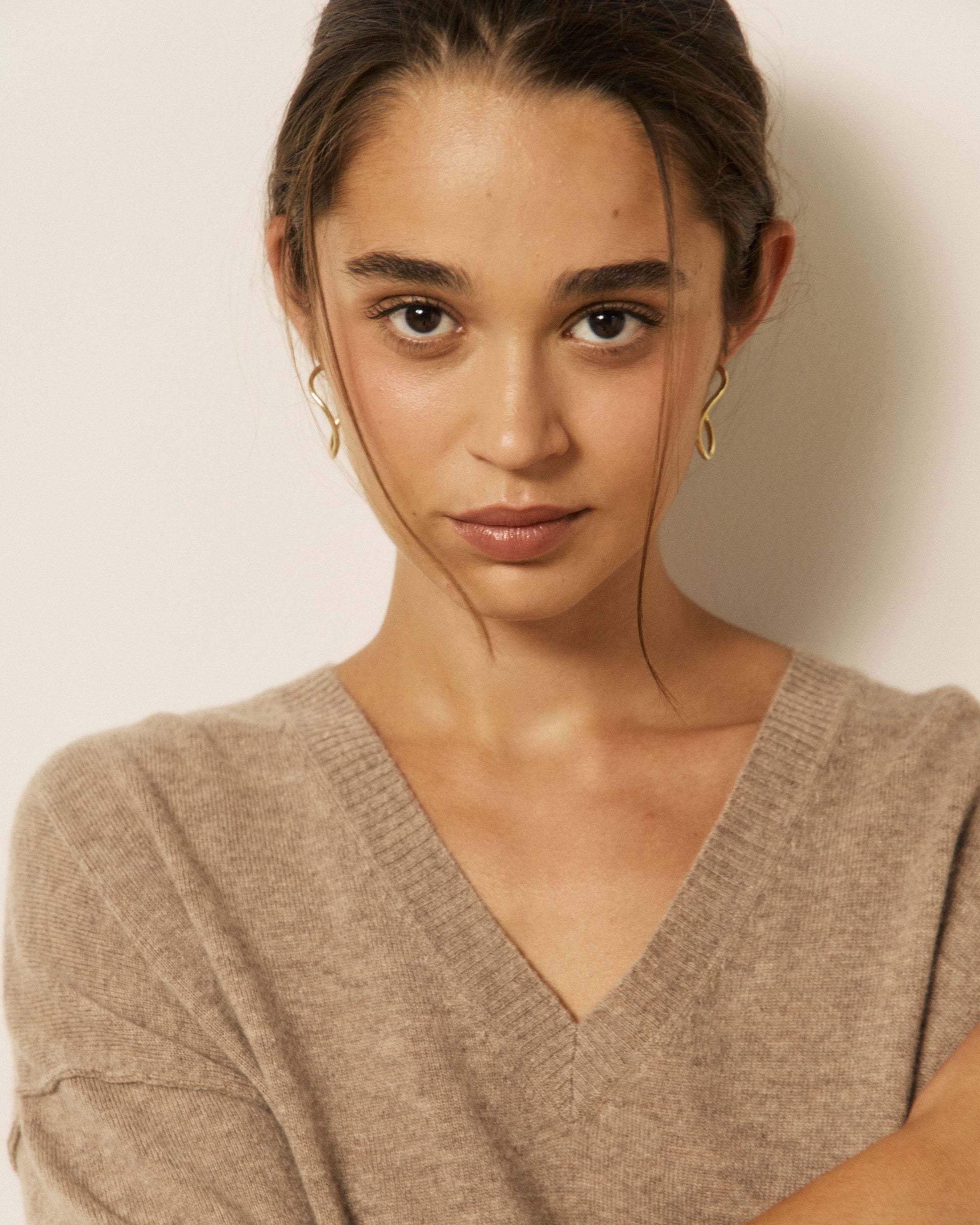 Pull Femme en Laine & Cachemire Taupe Mino