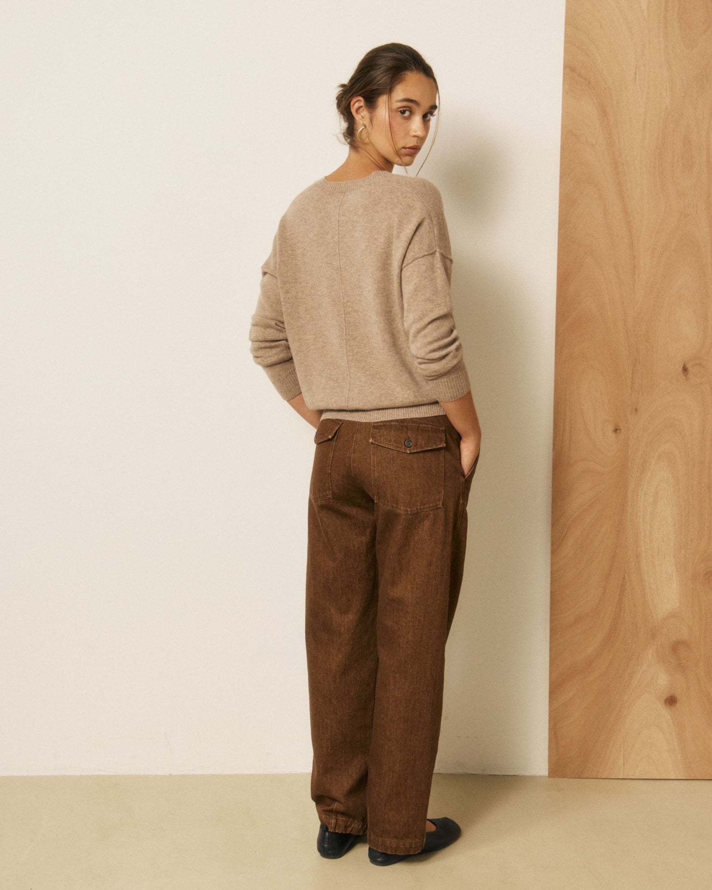Pull Femme en Laine & Cachemire Taupe Mino