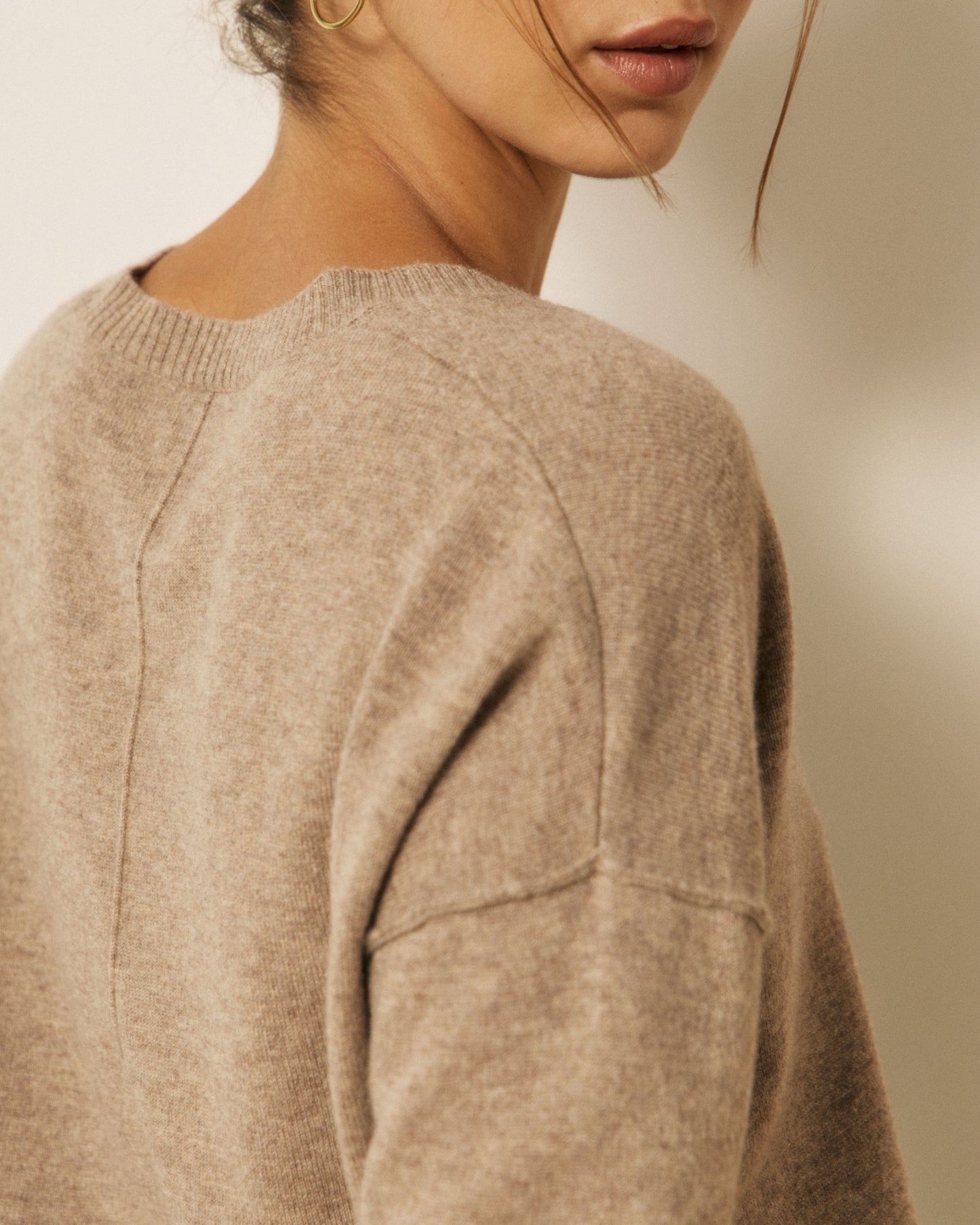 Pull Femme en Laine & Cachemire Taupe Mino
