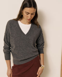 Pull Femme en Laine & Cachemire Gris Mino