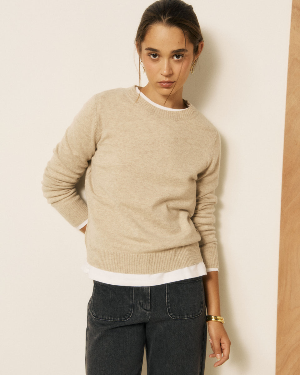Pull Femme en Laine & Cachemire Ecru Matsya - Image principale