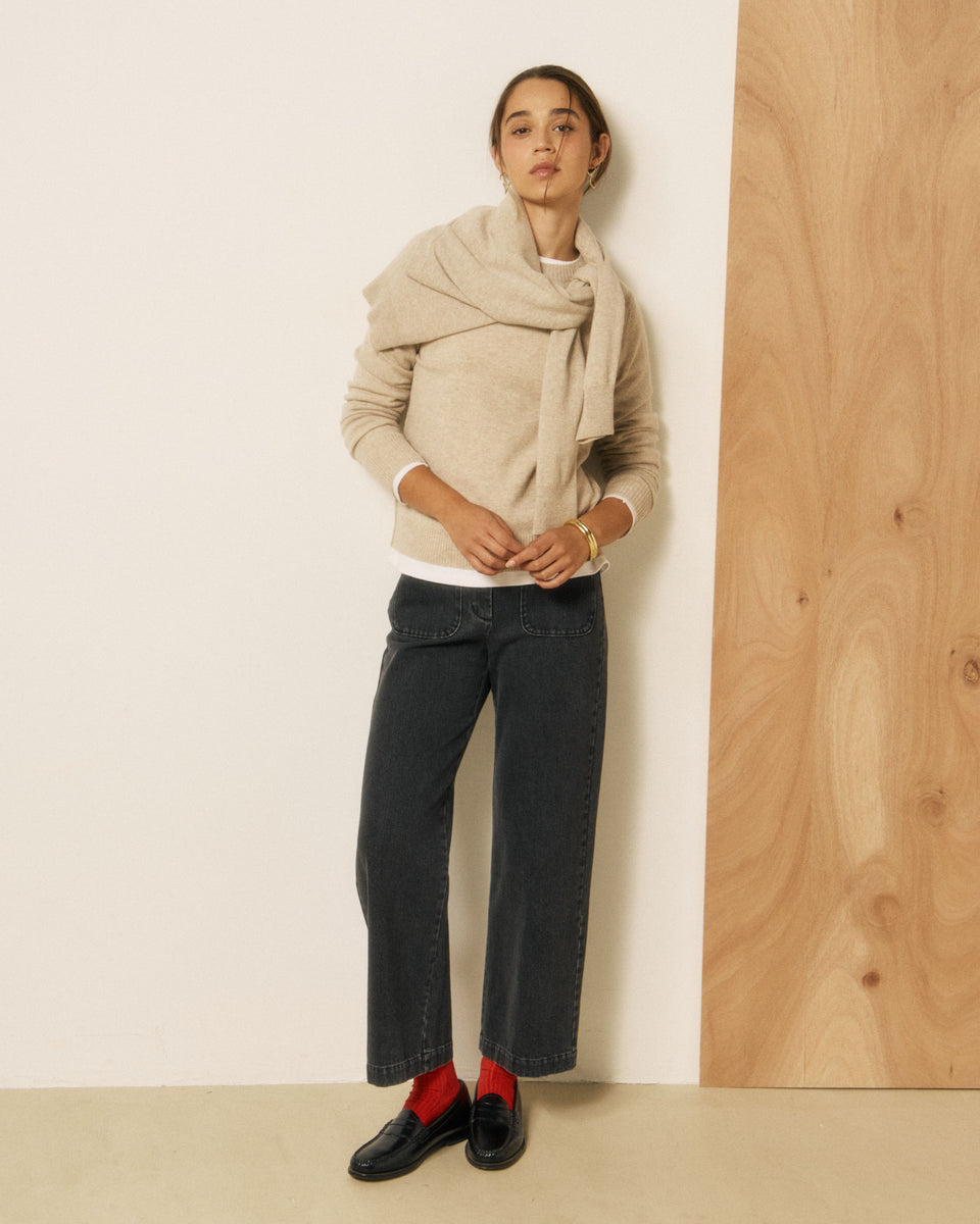 Pull Femme en Laine & Cachemire Ecru Matsya - Image 2