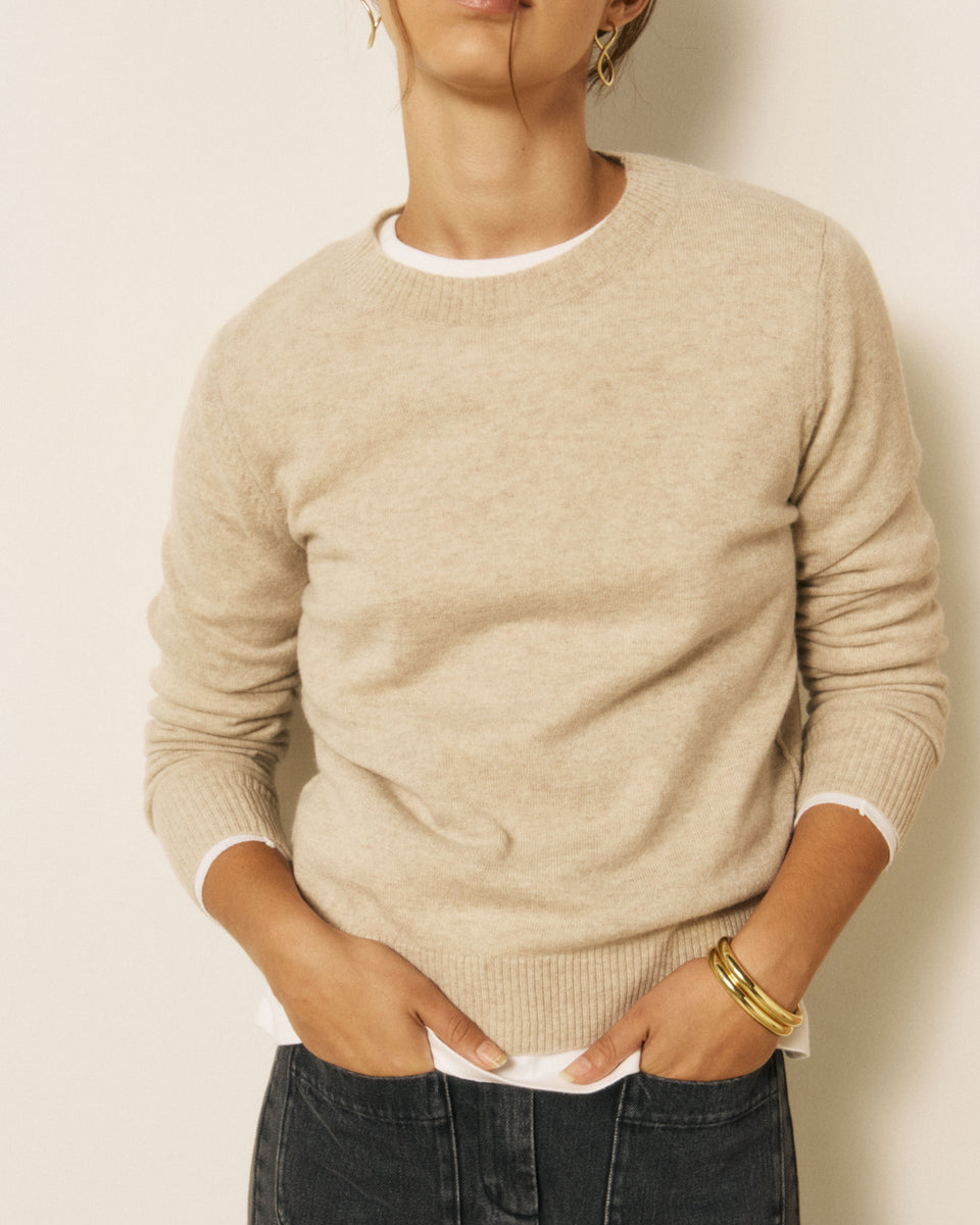 Pull Femme en Laine & Cachemire Ecru Matsya - Image 3