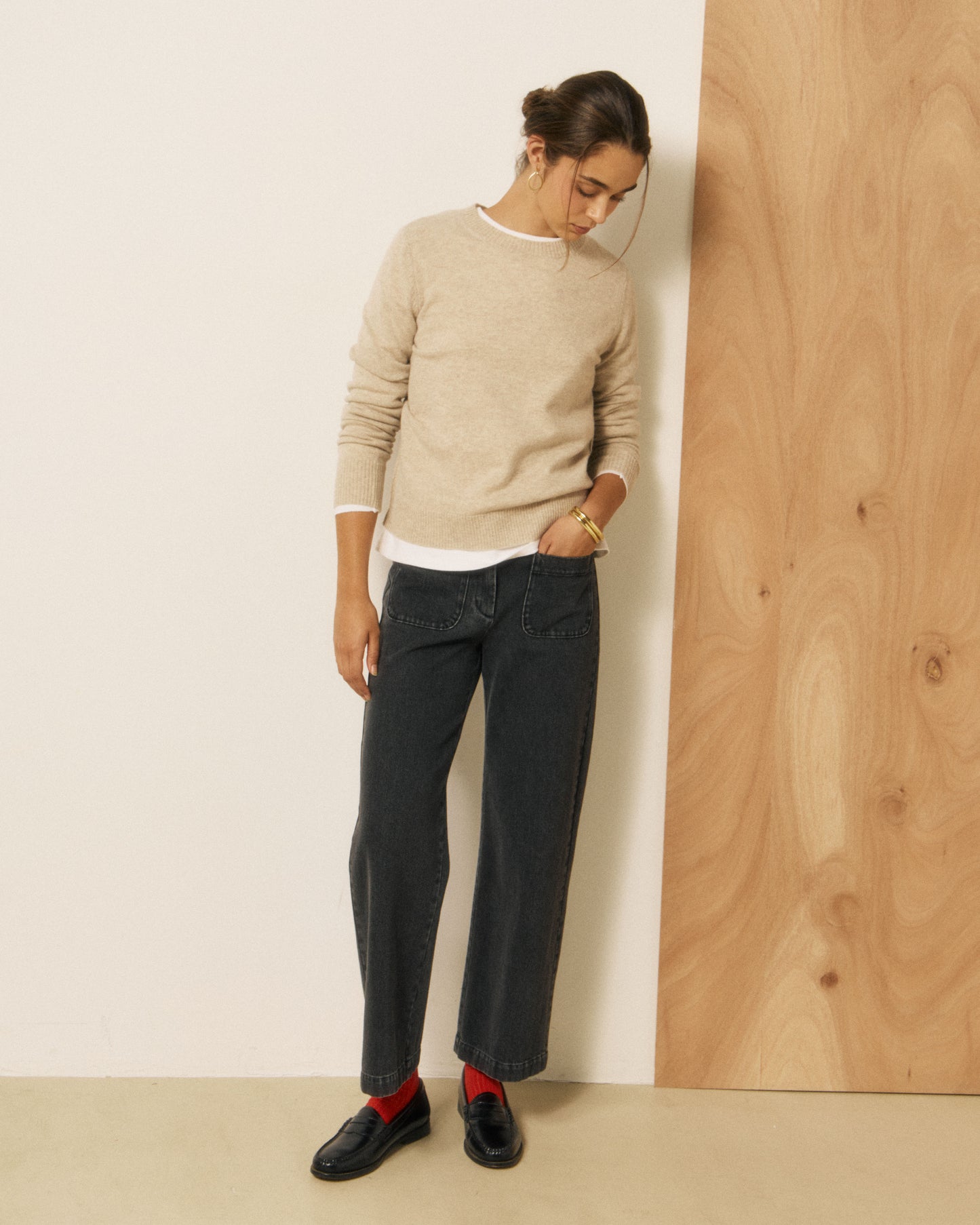 Pull Femme en Laine & Cachemire Ecru Matsya