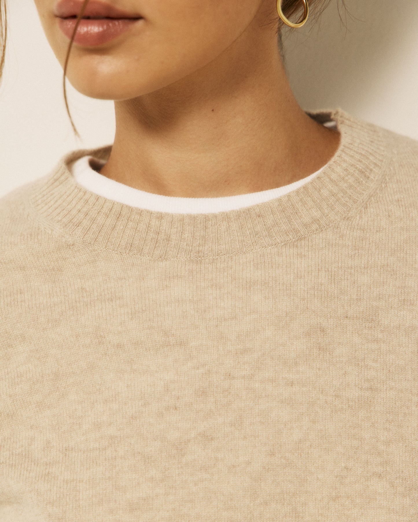 Pull Femme en Laine & Cachemire Ecru Matsya