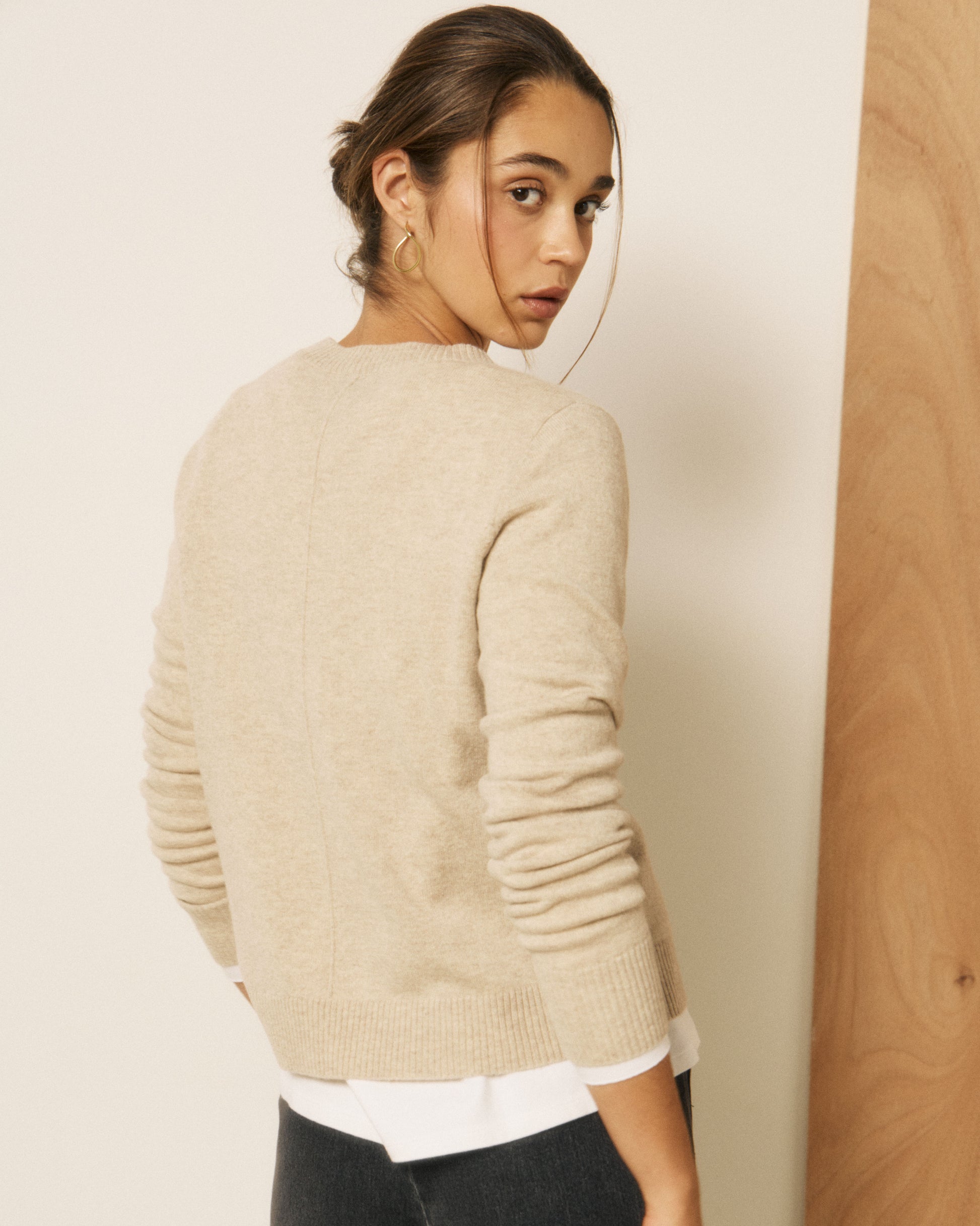 Pull Femme en Laine & Cachemire Ecru Matsya