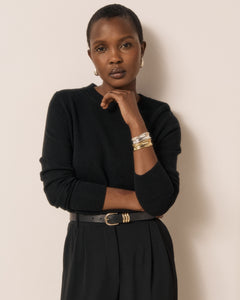 Pull Femme en Laine & Cachemire Noir Matsya